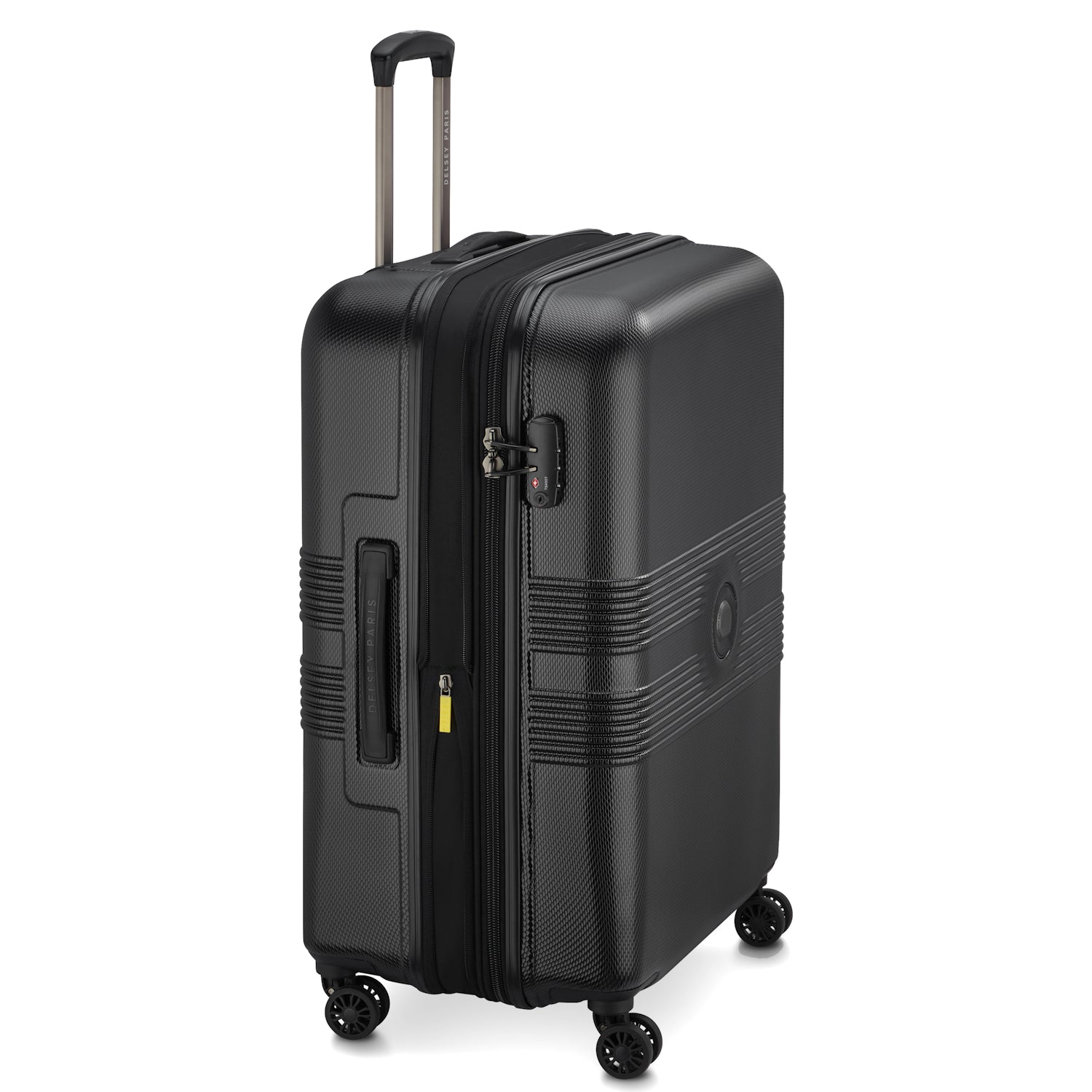 Delsey Paris Flanerie SE check-in suitcase M 70cm expandable in black-side view