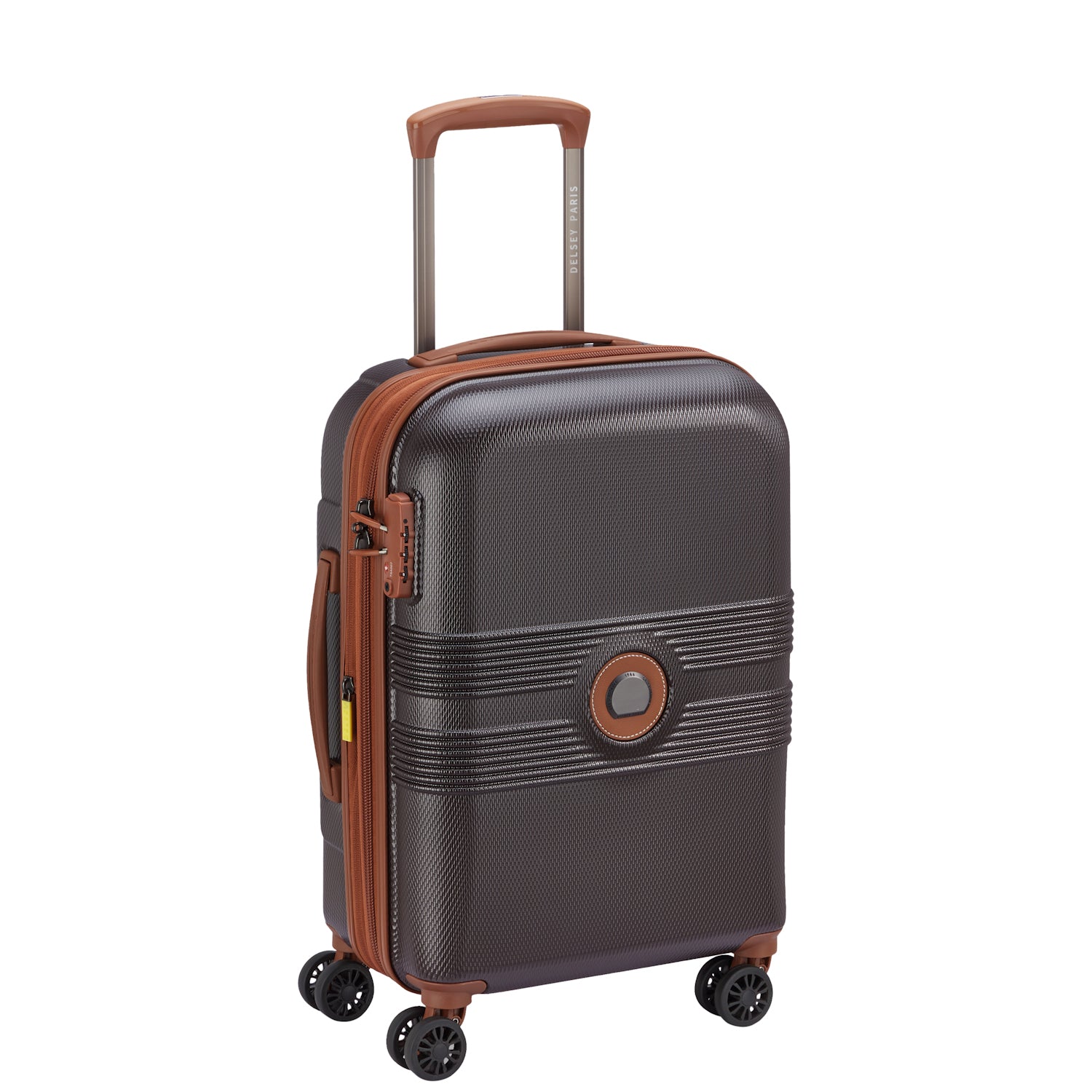 Delsey Paris Flanerie SE cabin suitcase S 55cm expandable in chocolate-side view