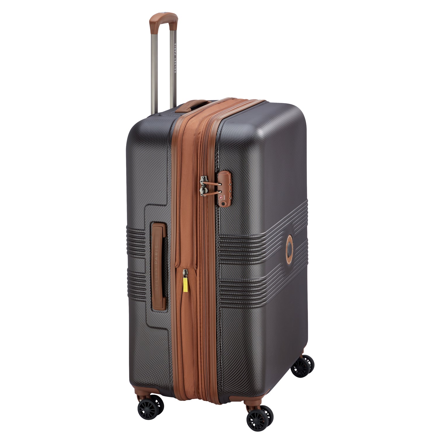 Delsey Paris Flanerie SE check-in suitcase M 70cm expandable in chocolate-side view