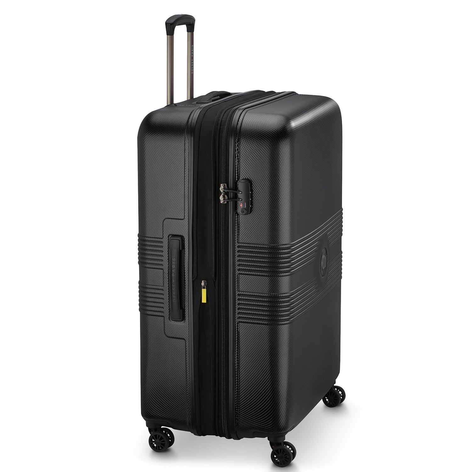 Delsey Paris Flanerie SE check-in suitcase L 82cm expandable in black-side view