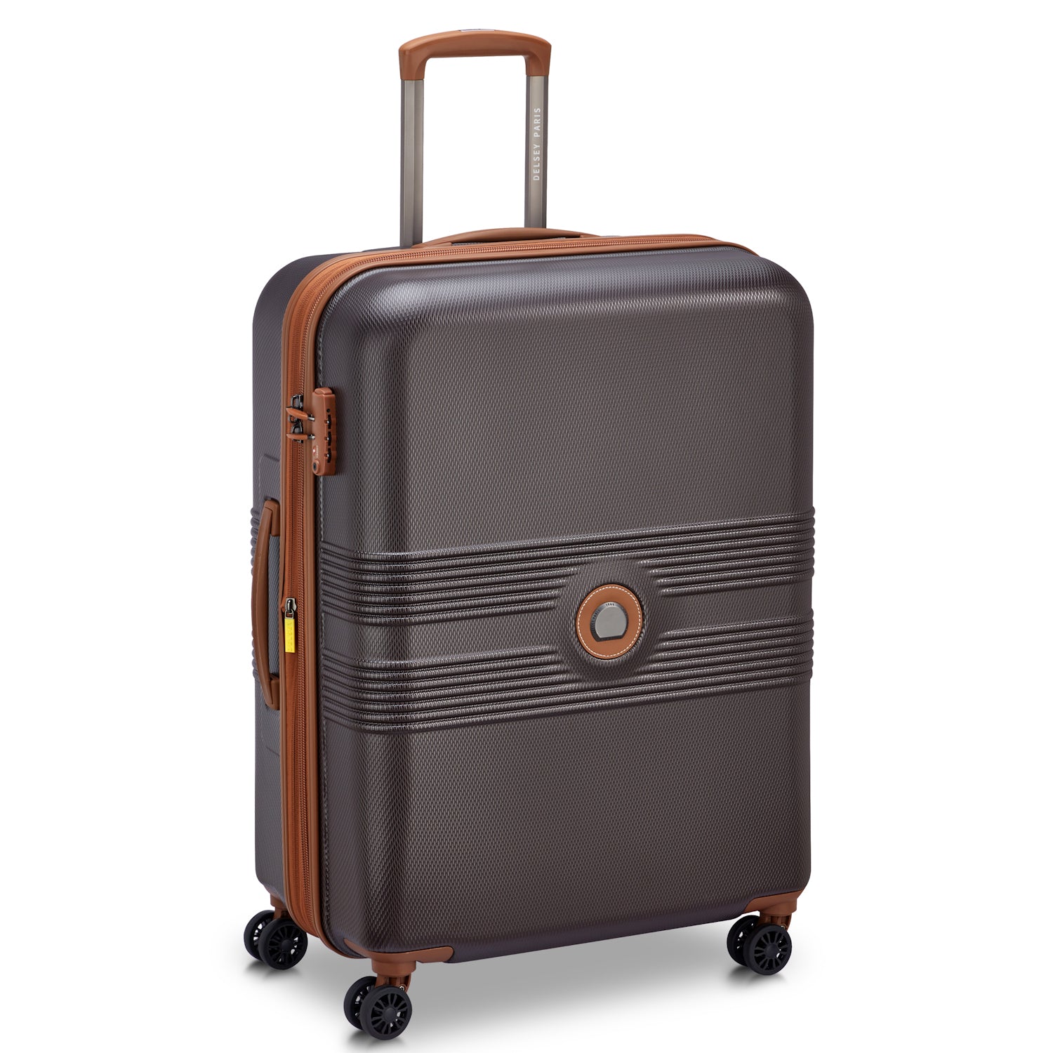 Delsey Paris Flanerie SE check-in suitcase M 70cm expandable in chocolate-side view