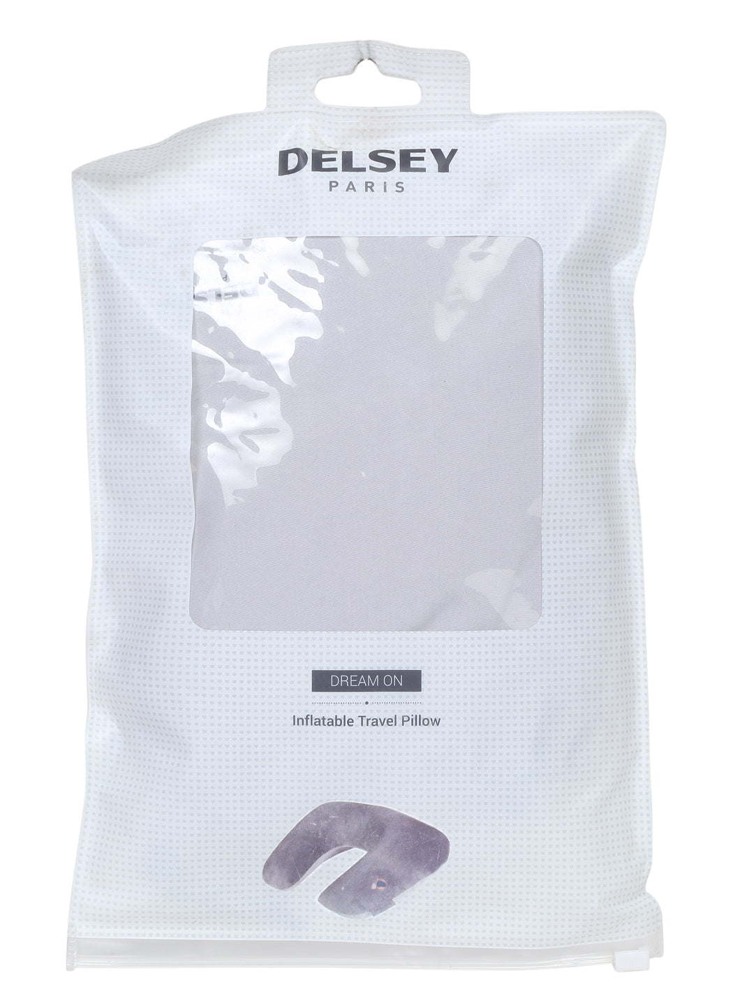 Delsey Paris Inflatable Travel Neck Pillow in Grey-Packing