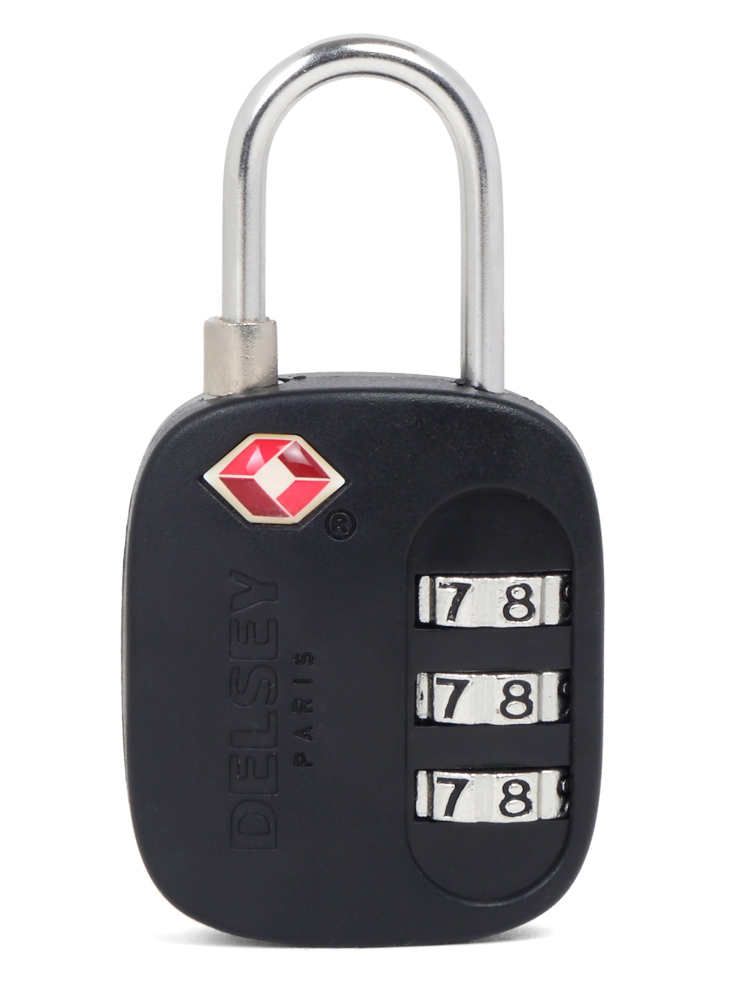 Delsey Paris TSA 3 Digit Combination Luggage Lock in Black