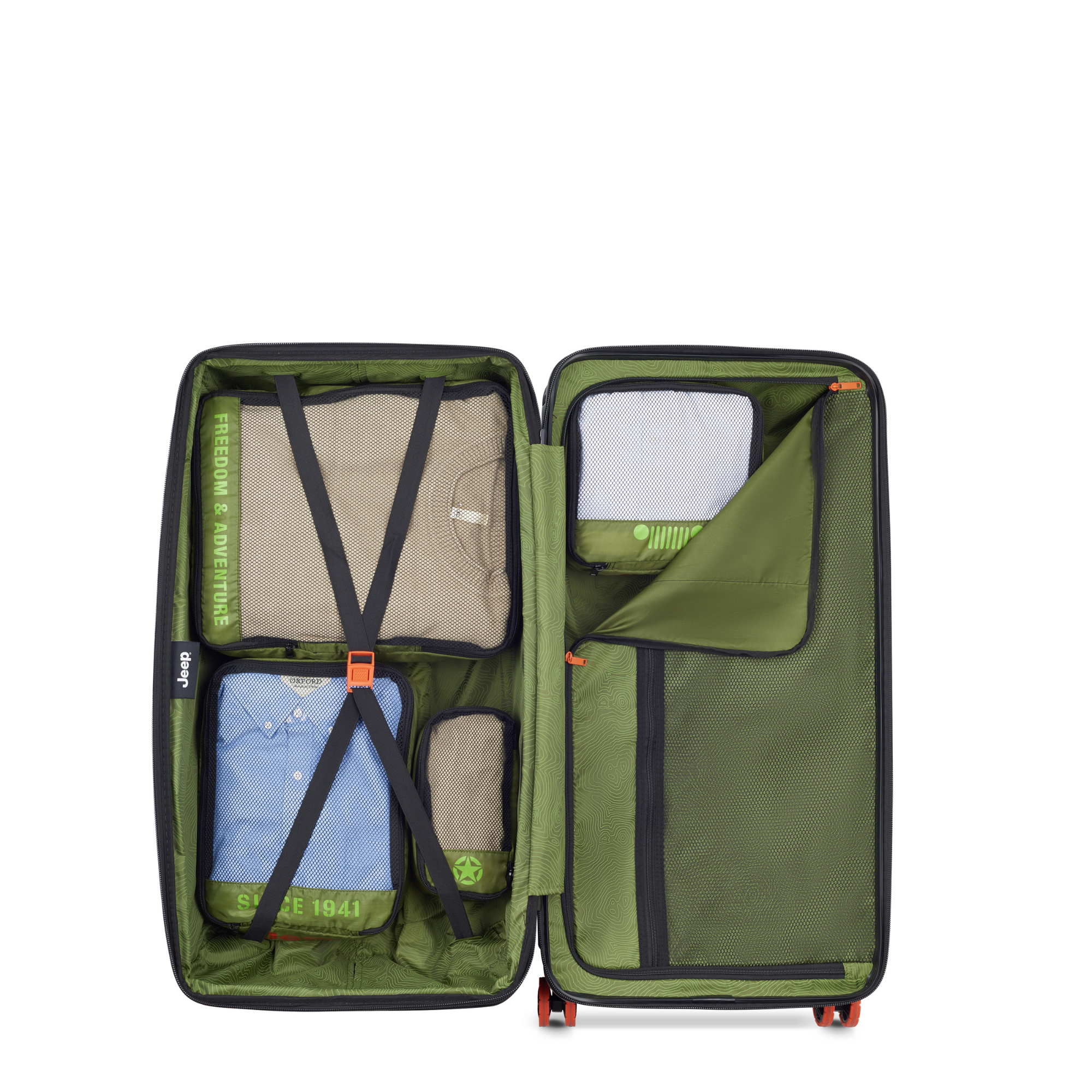 Jeep Packing Cubes Set of 4 Travel Organizer Bags in Green
