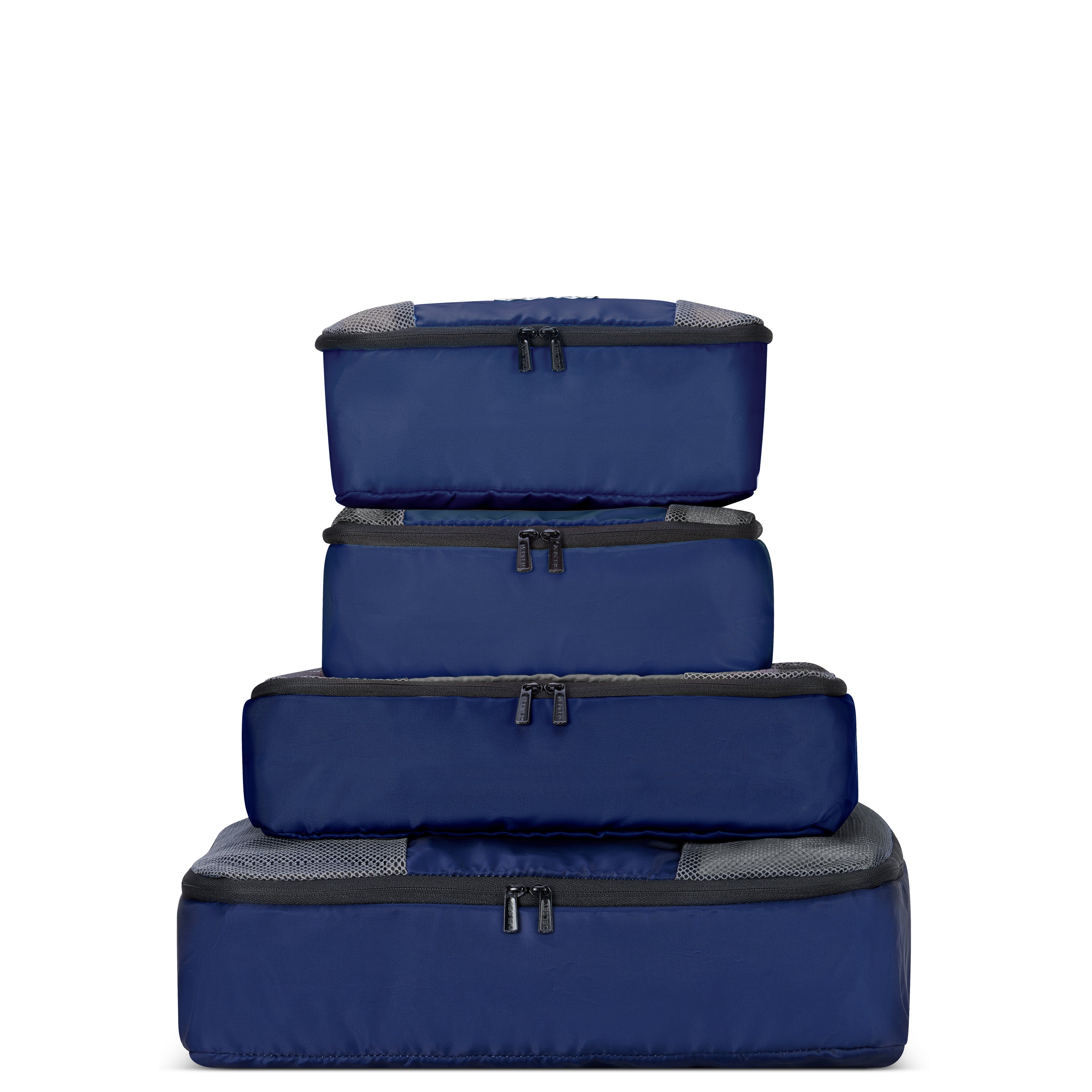 Delsey Paris Packing Cubes Set of 4 Travel Organizer Bags in Navy