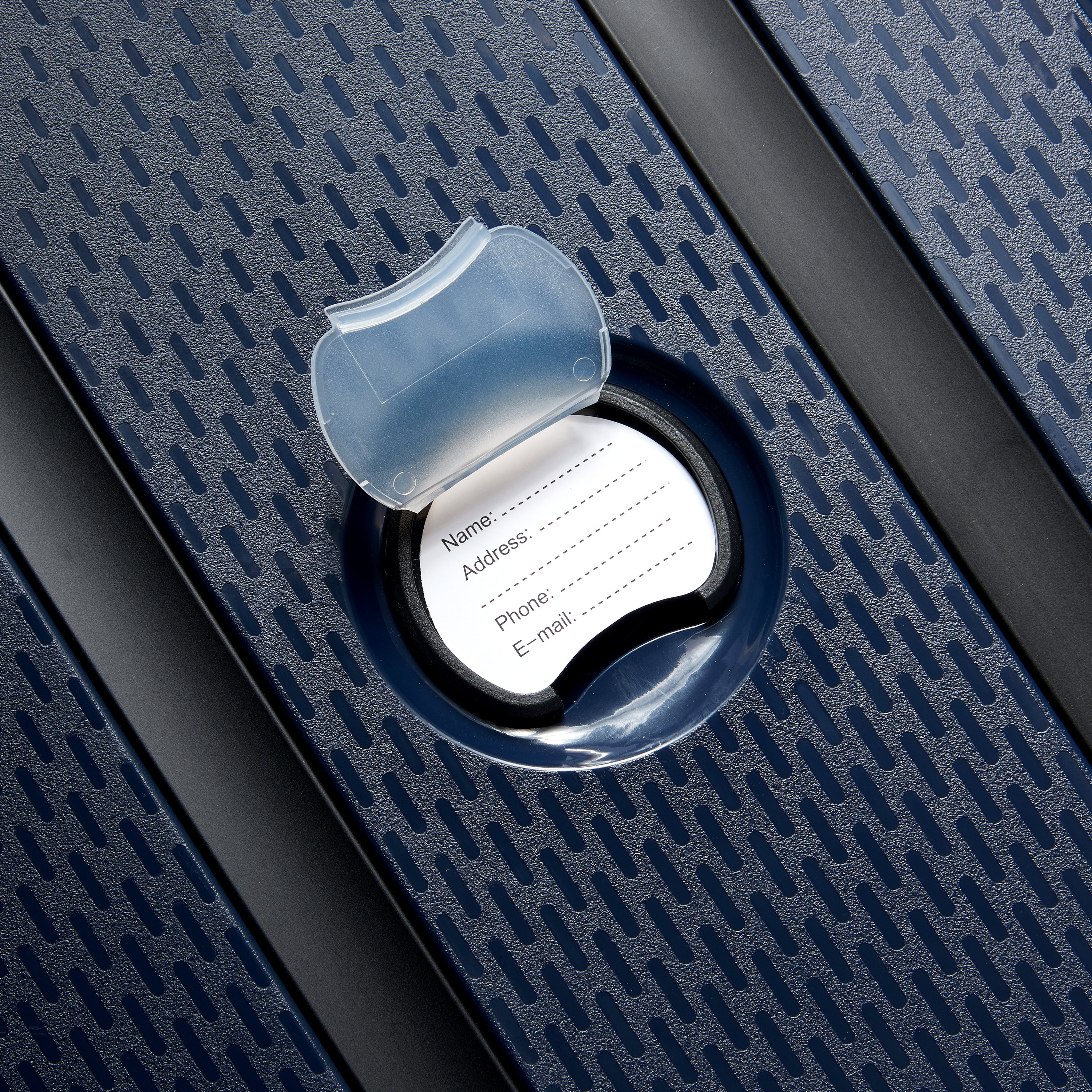 Delsey Paris Belmont Plus 55cm Expandable Cabin Carry-On Suitcase in Navy-close up