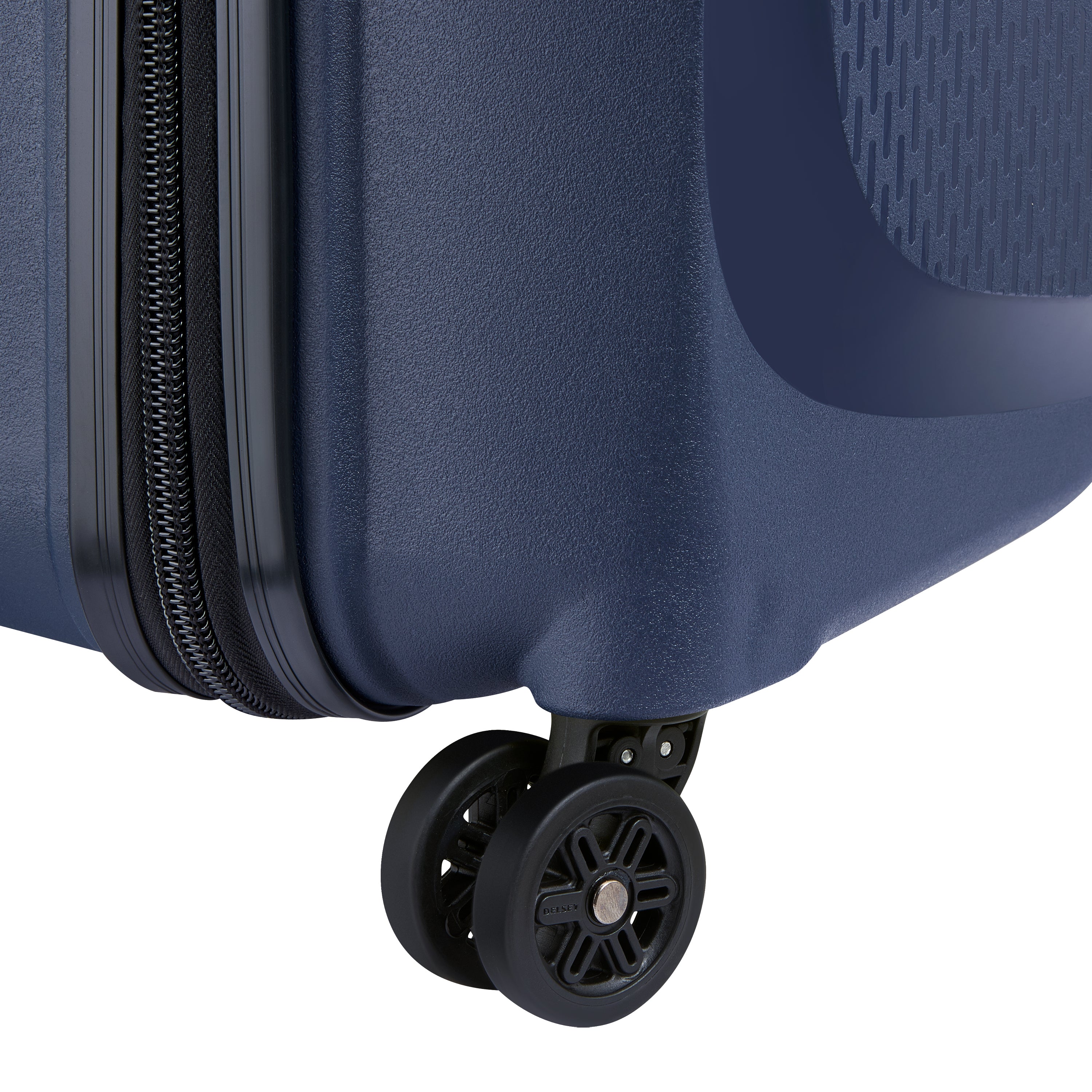 Delsey Paris Belmont Plus 71cm Large Expandable Check-in Suitcase in Navy-wheel in detail