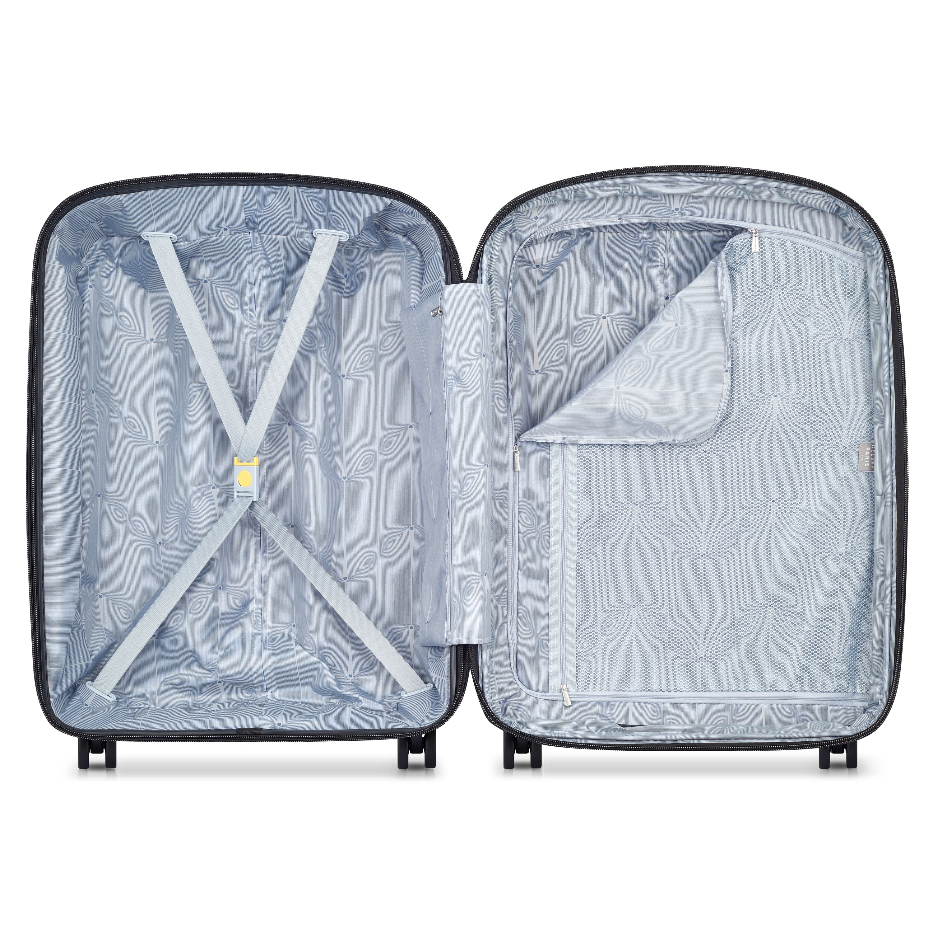 Delsey Paris Belmont Plus 71cm Large Expandable Check-in Suitcase in Navy-interior in detail
