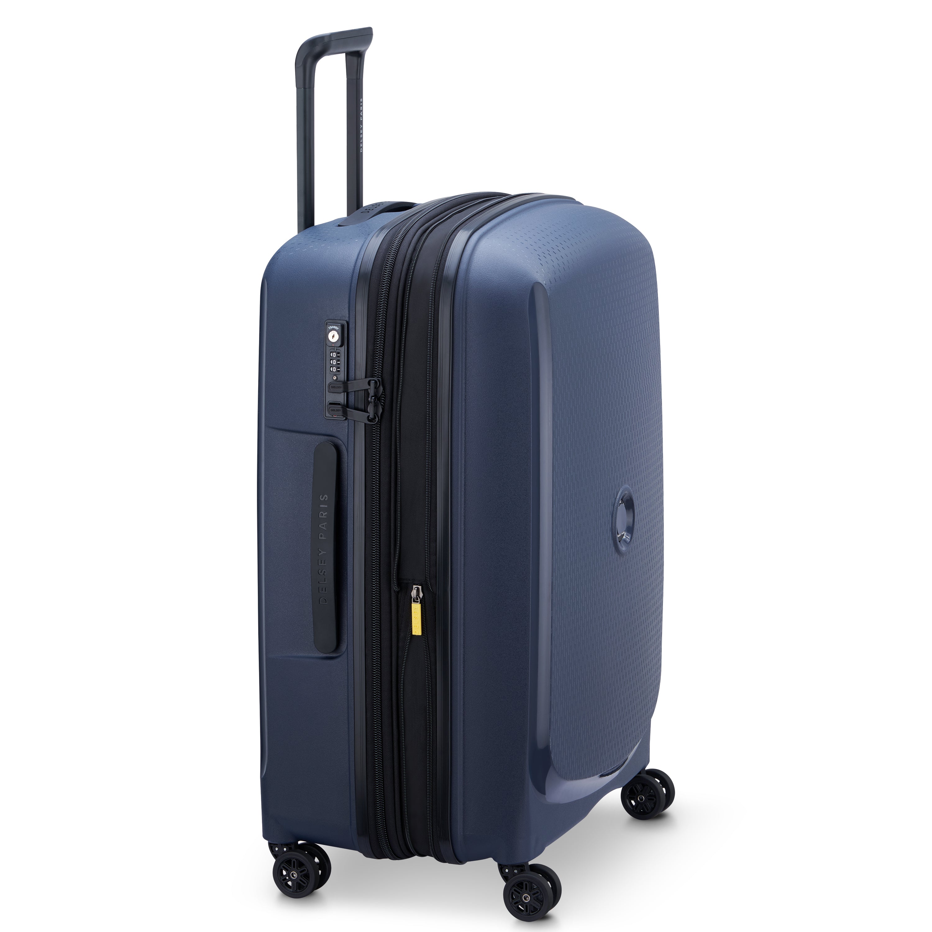 Delsey Paris Belmont Plus 71cm Large Expandable Check-in Suitcase in Navy