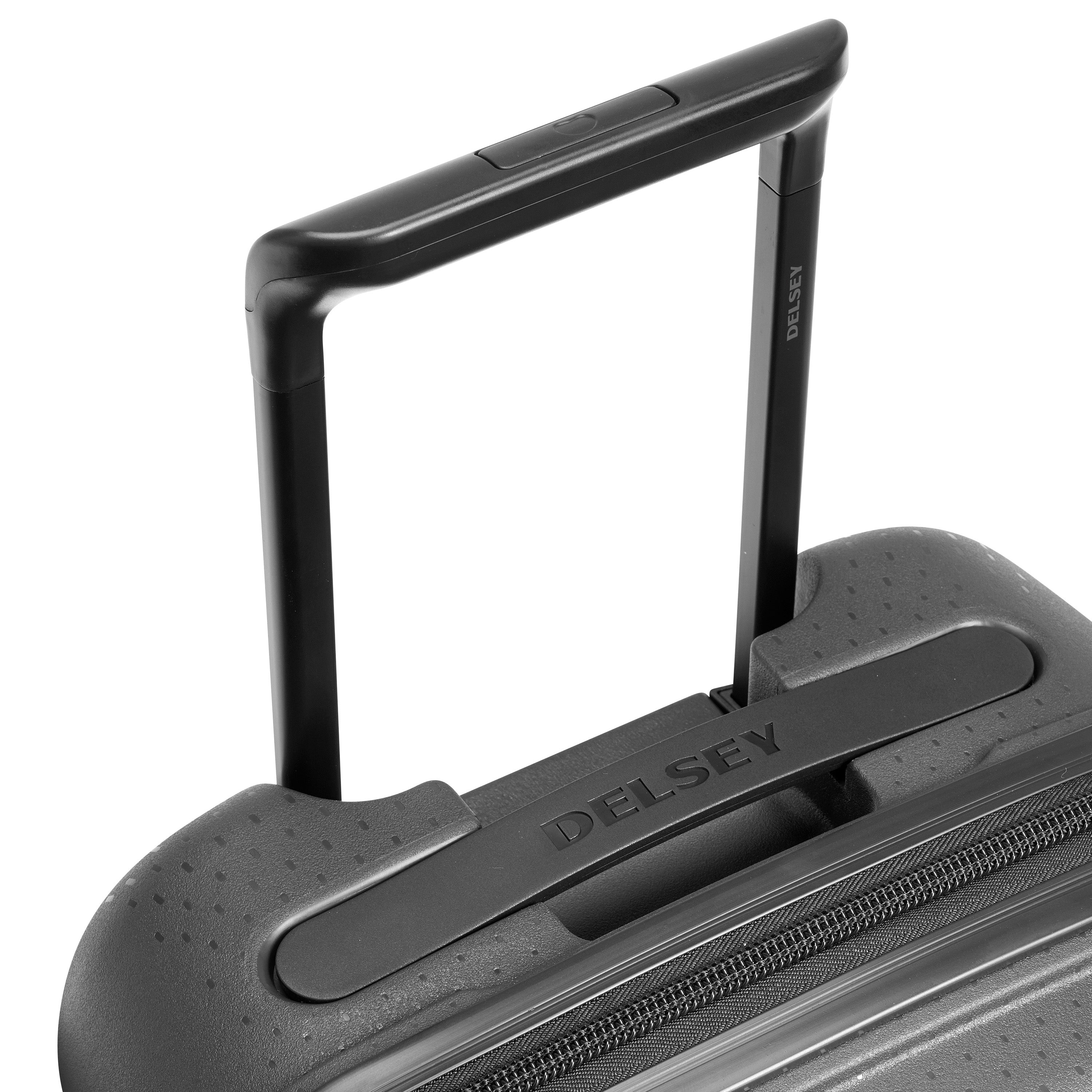 Delsey Paris Belmont Plus 55cm Expandable Cabin Carry-On Suitcase in Black-Telescopic handle in detail