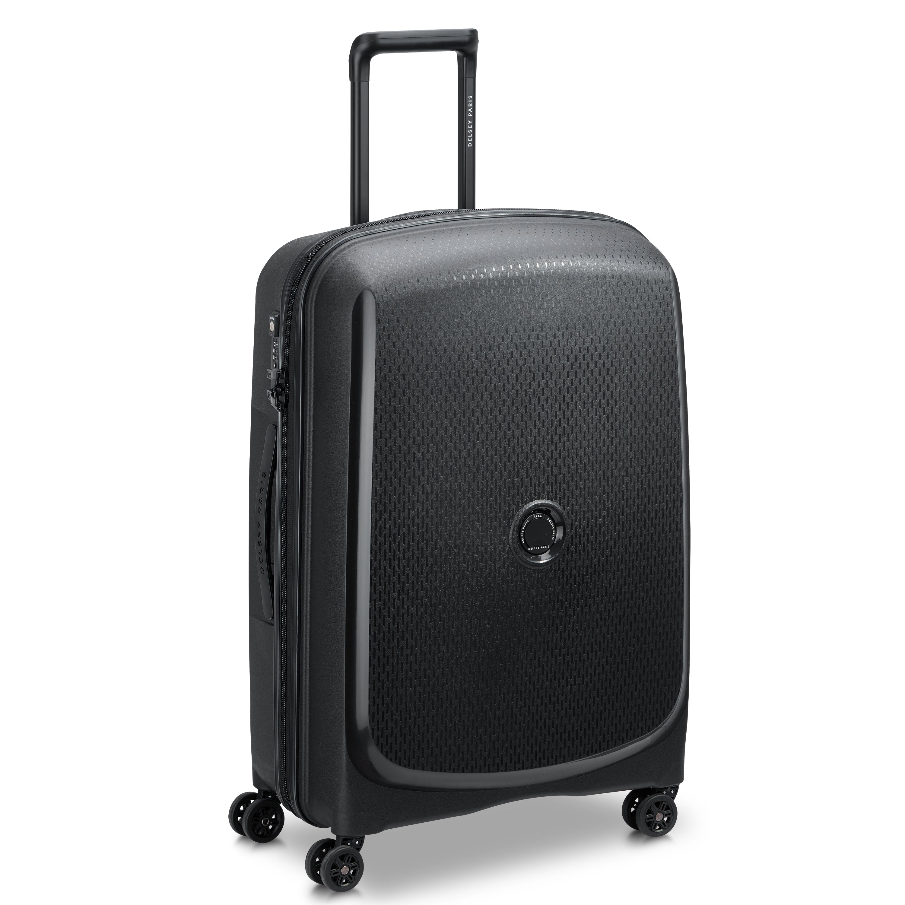 Delsey Paris Belmont Plus 71cm Large Expandable Check-in Suitcase in Black