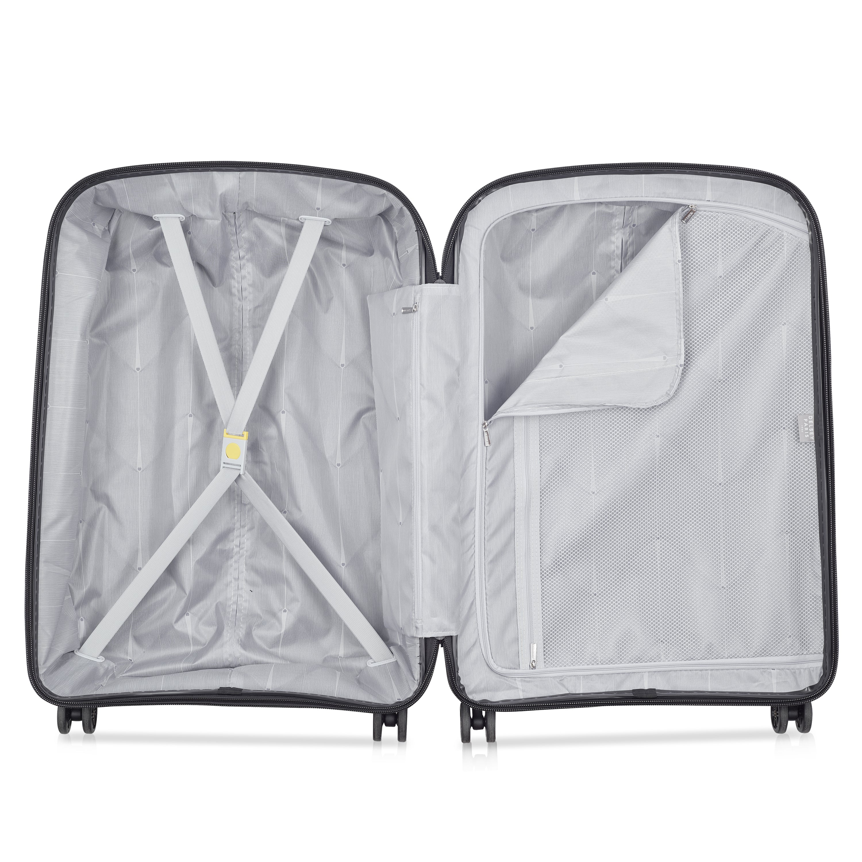 Delsey Paris Belmont Plus 71cm Large Expandable Check-in Suitcase in Black-interior in detail