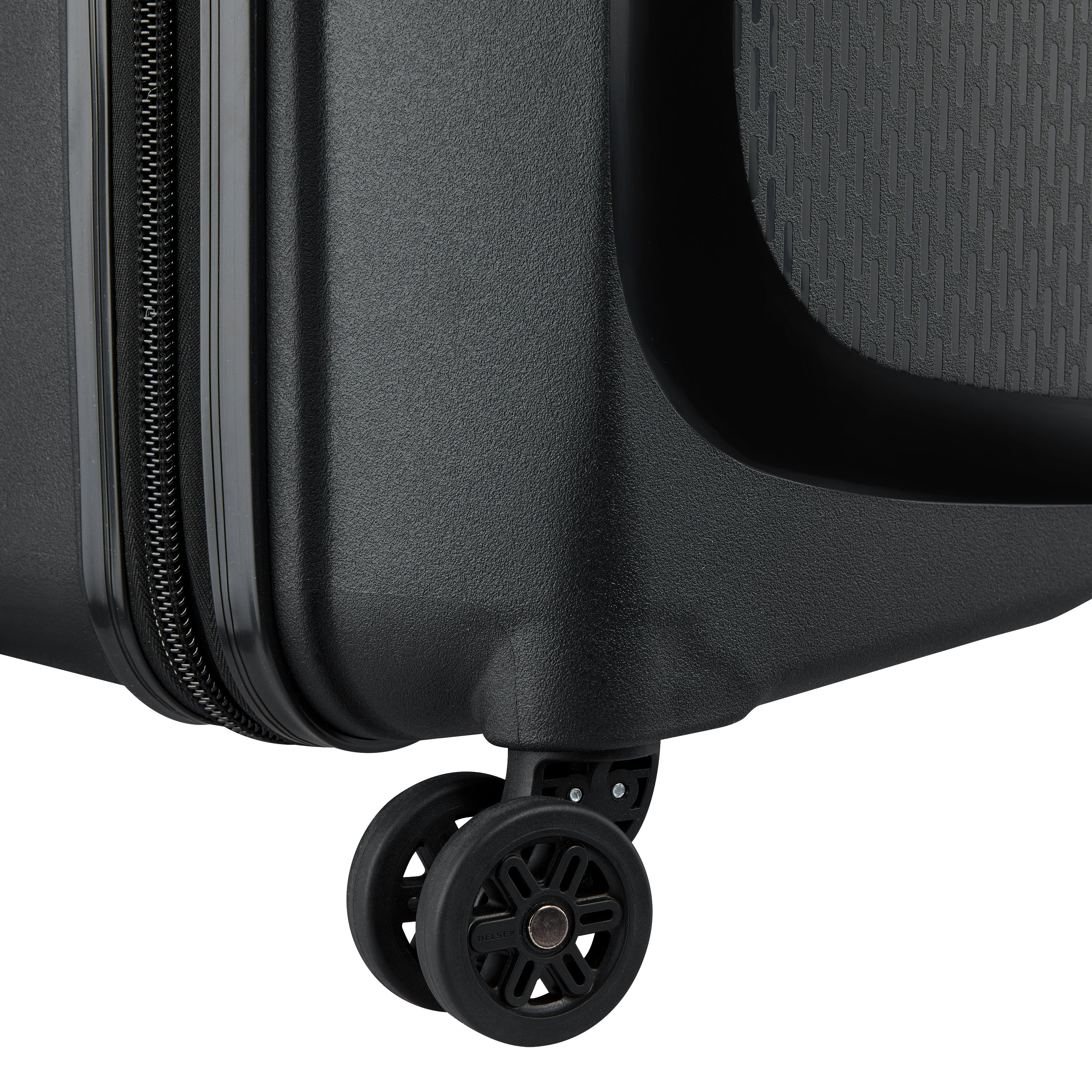 Delsey Paris Belmont Plus 71cm Large Expandable Check-in Suitcase in Black- wheel in detail