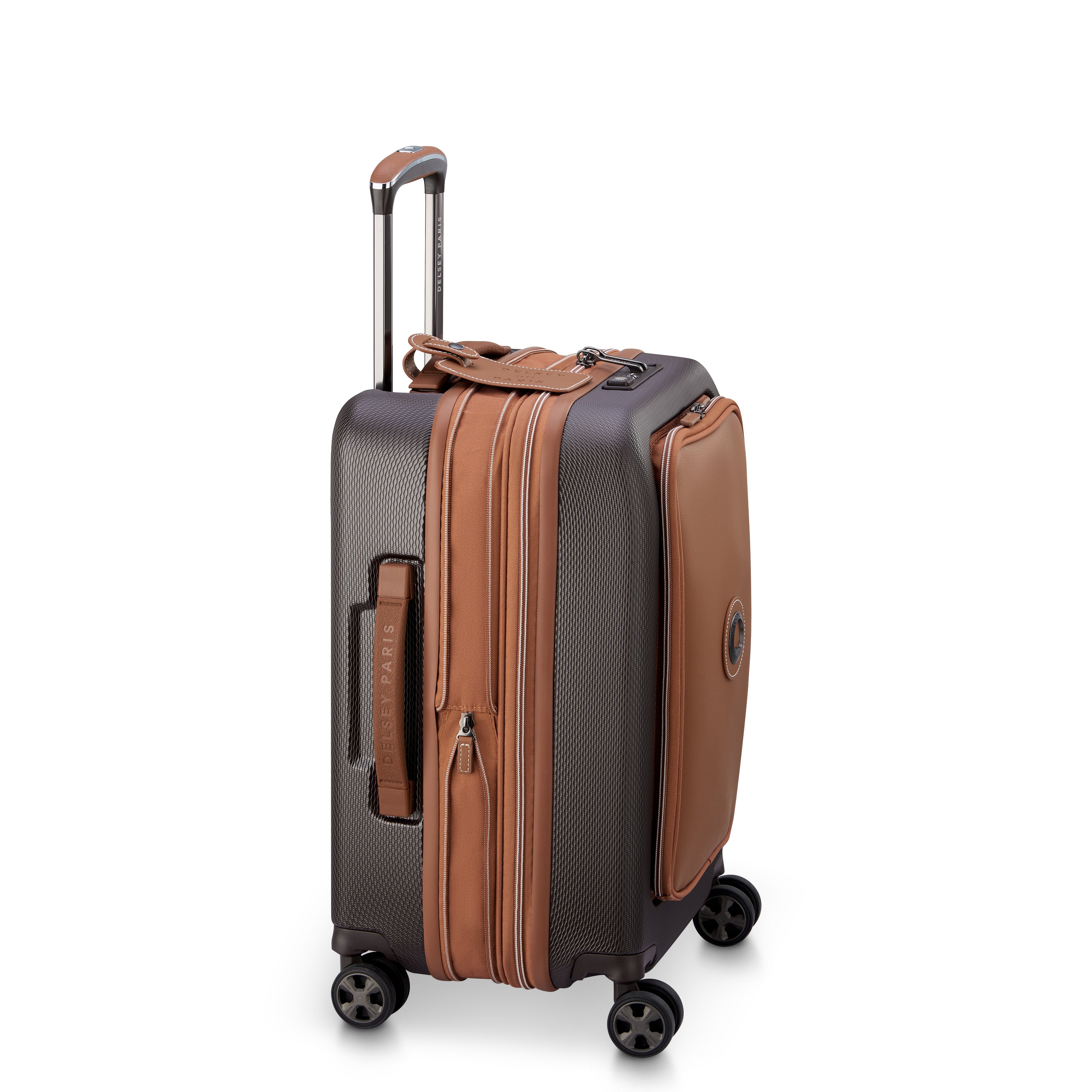 Delsey Paris Chatelet Air 2.0 cabin suitcase S expandable business 55cm in Brown-side view