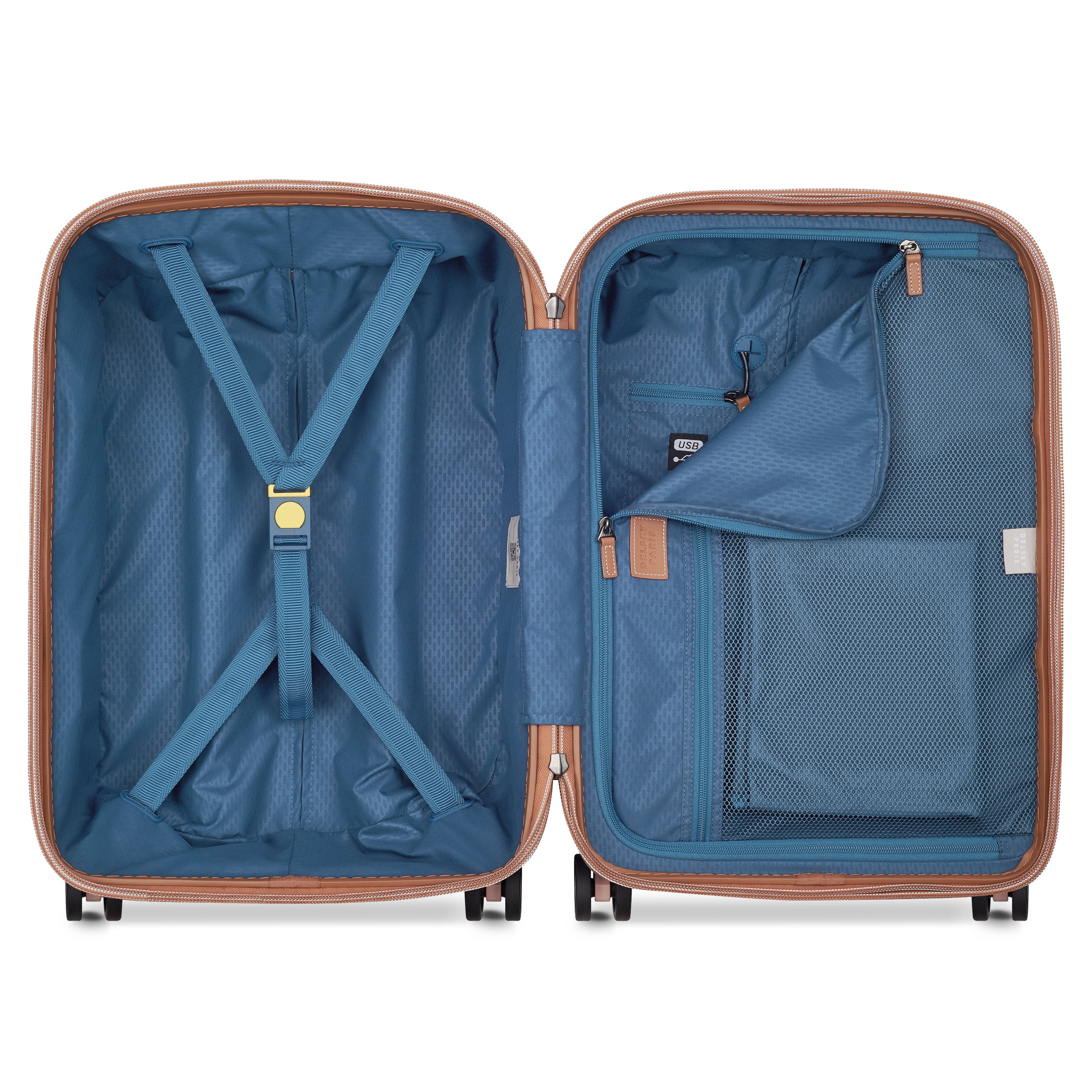 Delsey Paris Chatelet Air 2.0 carry-on suitcase S 55cm in Light Pink-interior