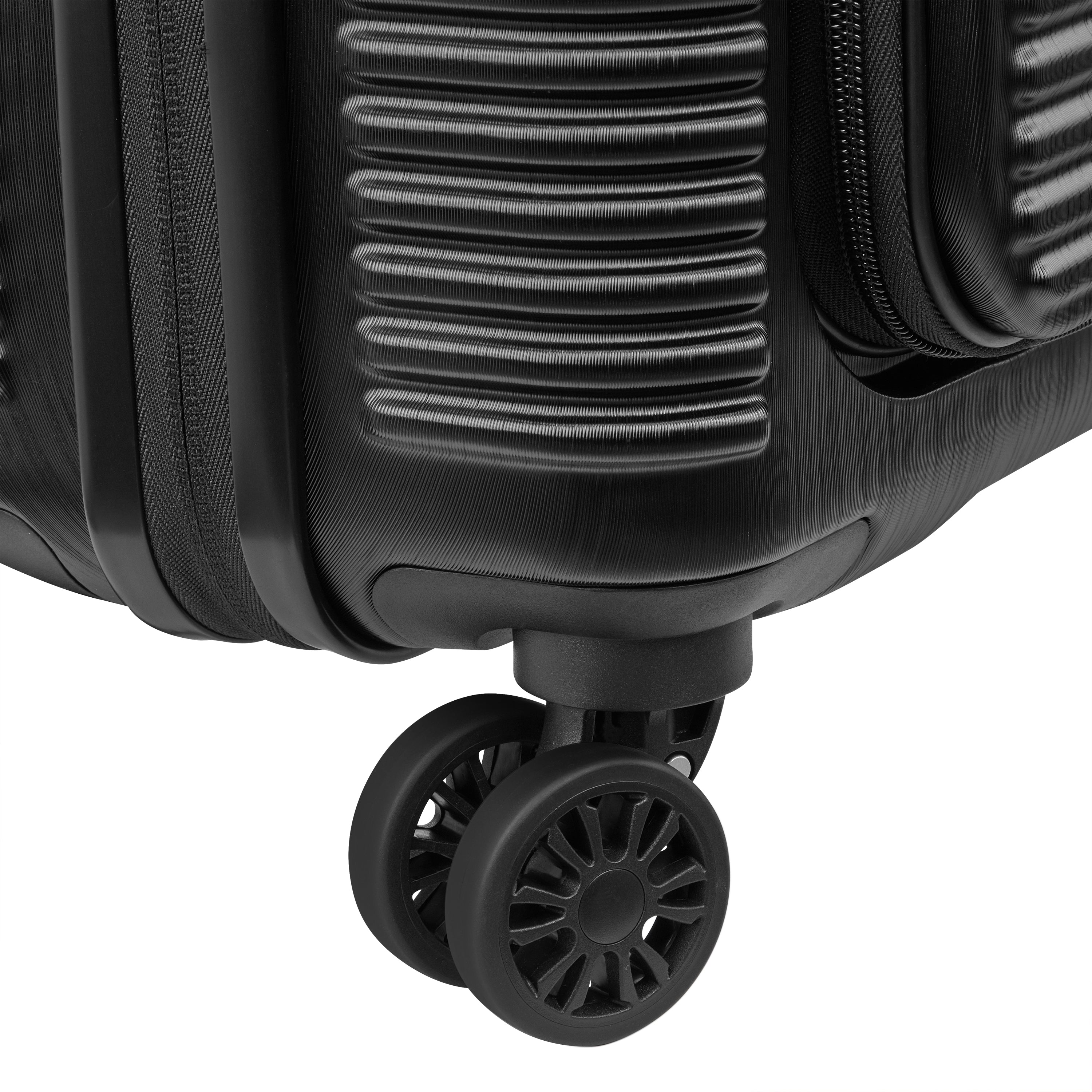 Delsey Paris Freestyle 55cm Expandable Front-Opening Cabin Suitcase in Black-wheel in detail