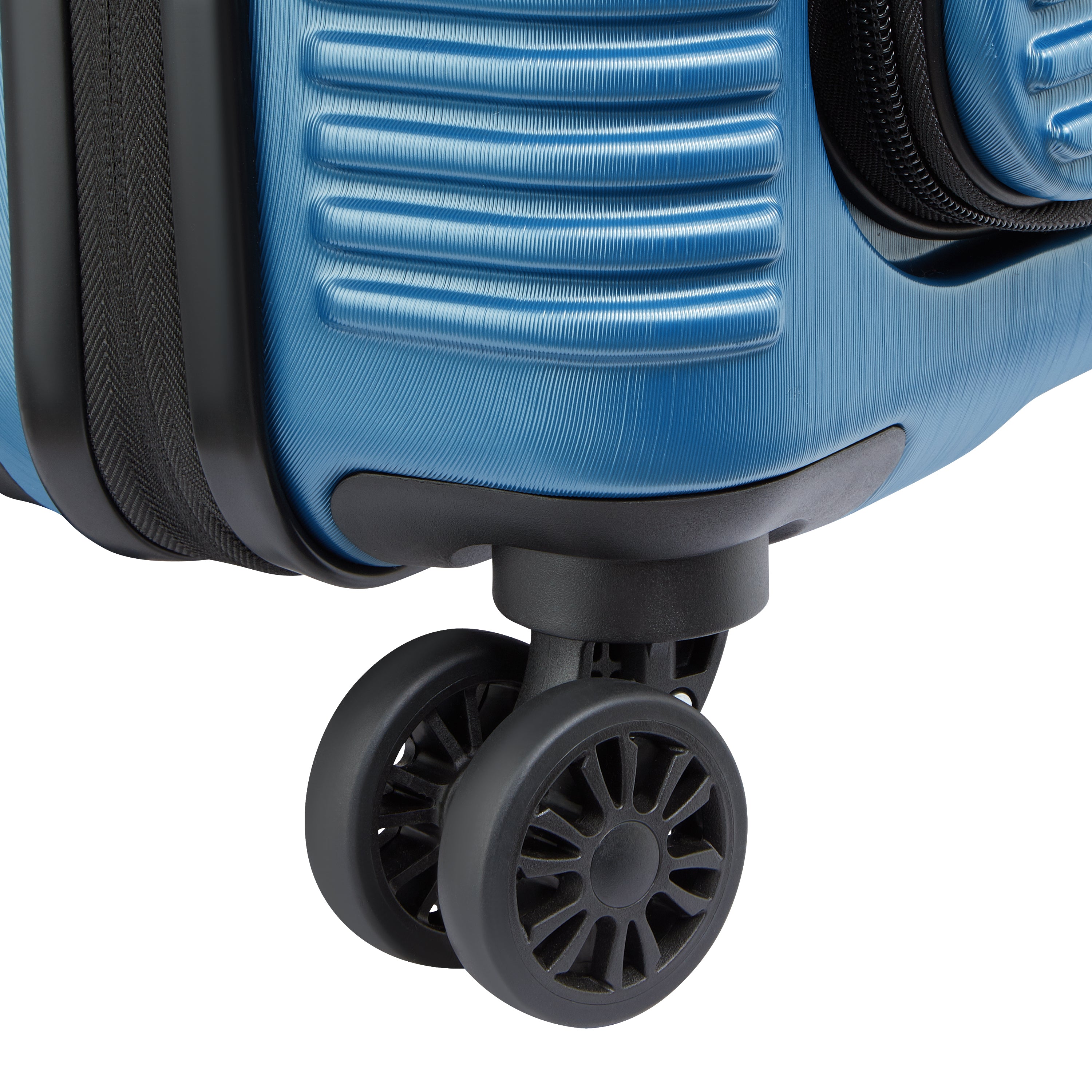 Delsey Paris Freestyle 55cm Expandable Front-Opening Cabin Suitcase in Blue-Wheel in detail