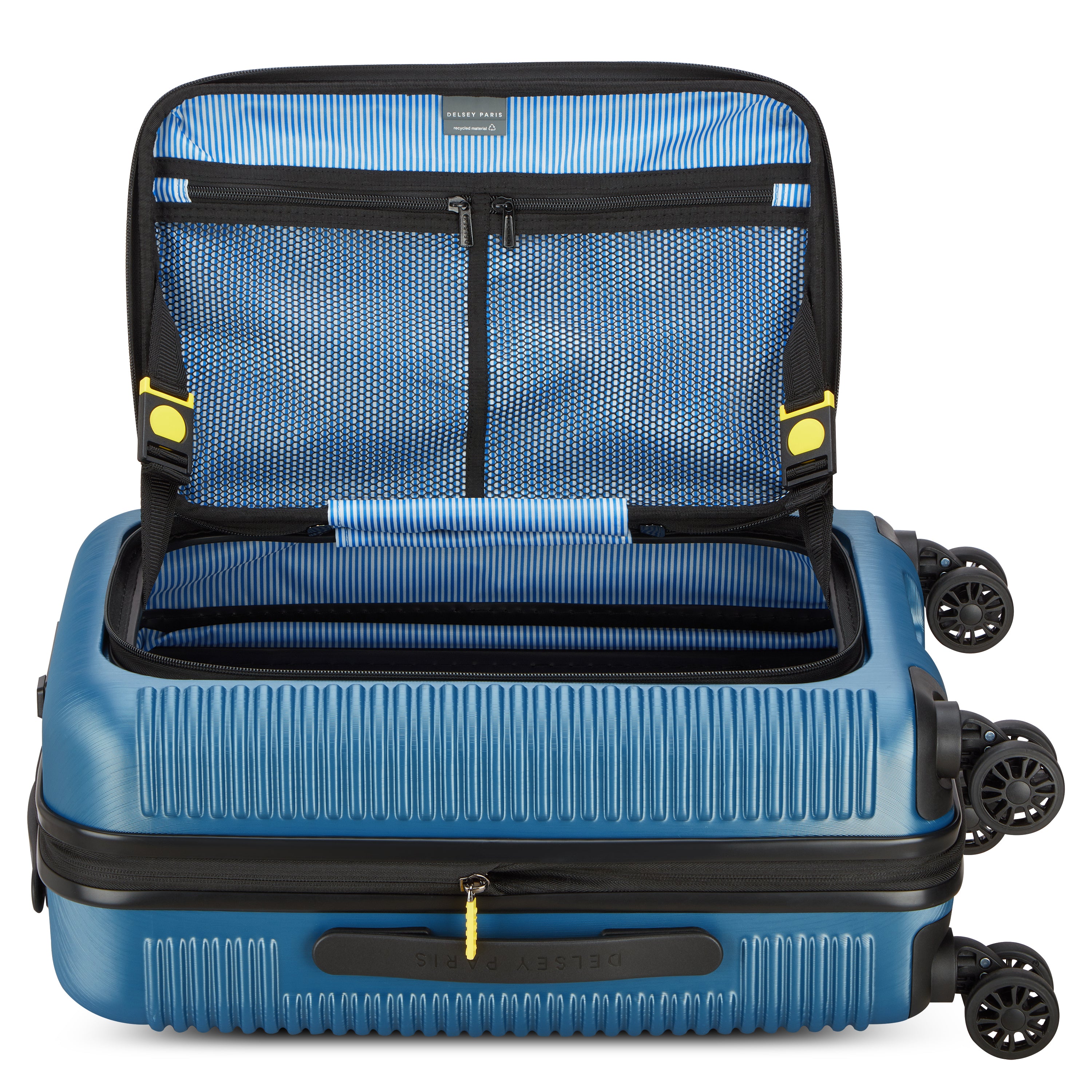Delsey Paris Freestyle 55cm Expandable Front-Opening Cabin Suitcase in Blue