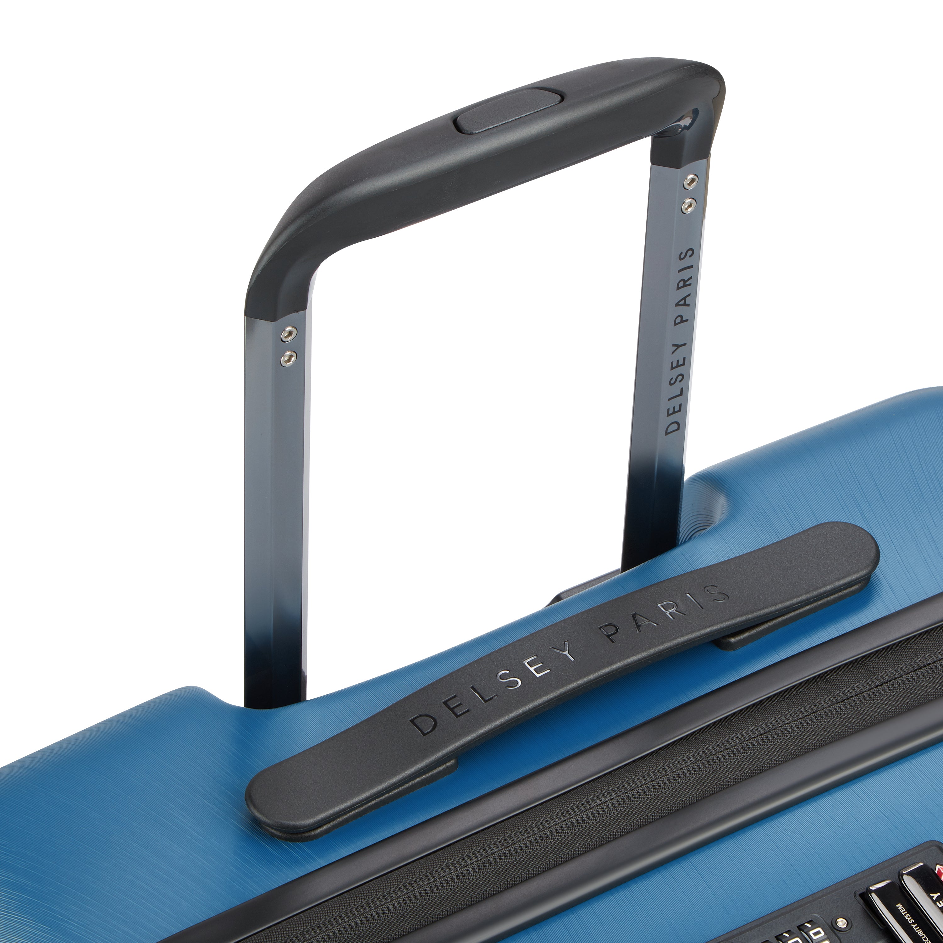 Delsey Paris Freestyle 66cm Expandable Front-Opening Check-in Suitcase in Blue-telescopic handle in detail