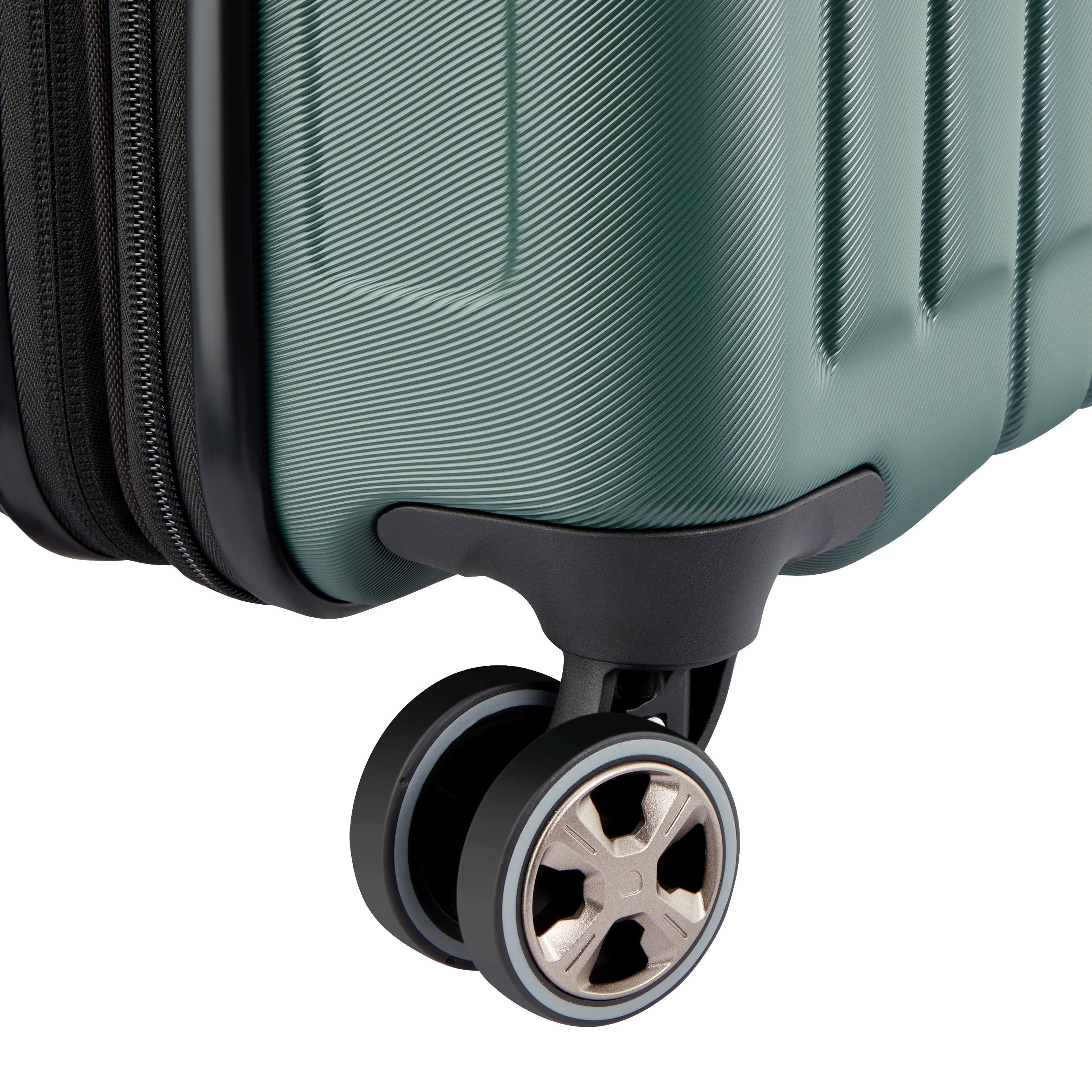 Delsey Paris Longitude cabin suitcase S 55cm expandable in Green- wheel detail