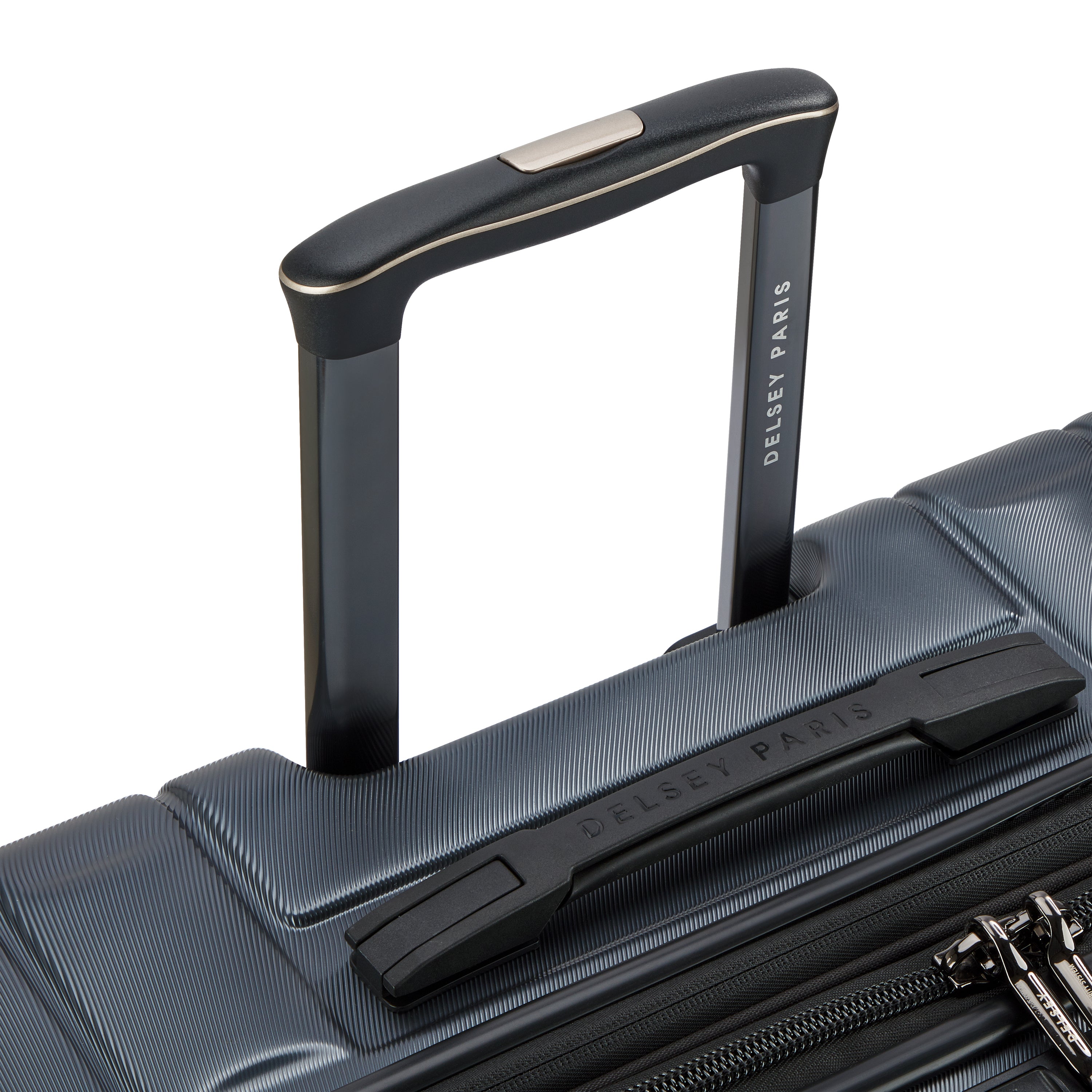 Delsey Paris Longitude 81cm XL Expandable Check-in Suitcase in Anthracite-telescopic handle in detail