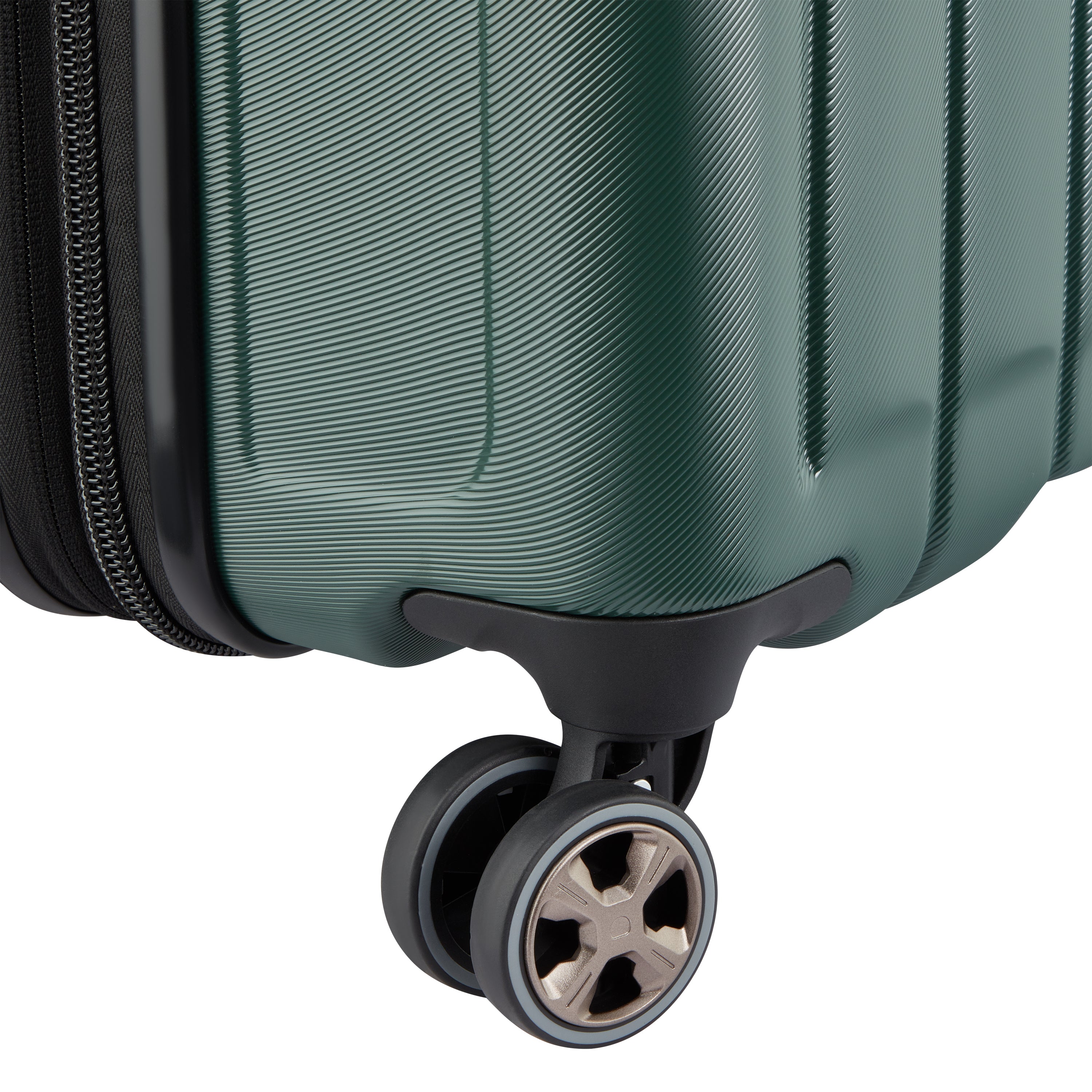 Delsey Paris Longitude 81cm XL Expandable Check-in Suitcase in Green- wheel in detail
