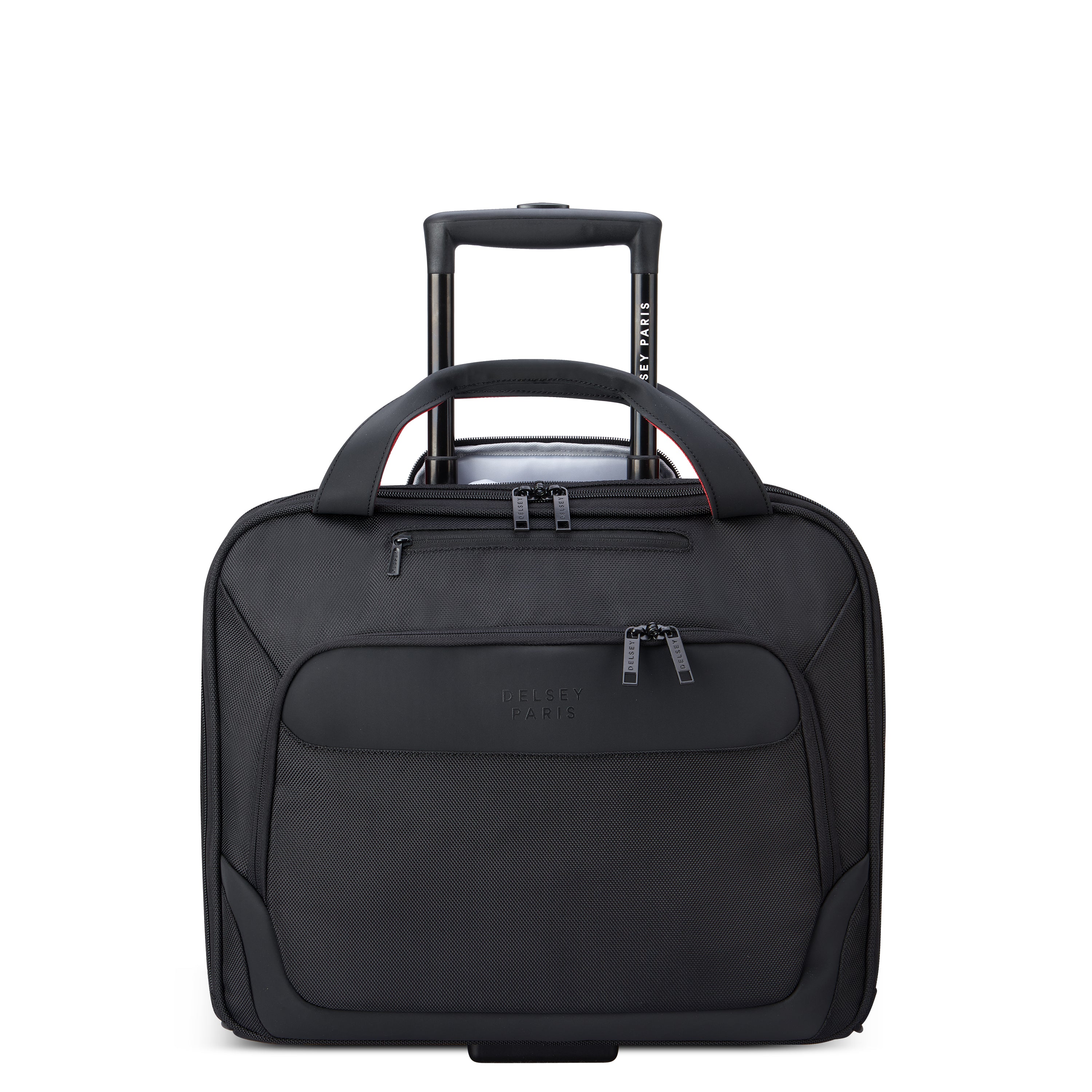 Delsey Paris Parvis Plus small overnighter business briefcase in black with laptop compartment
