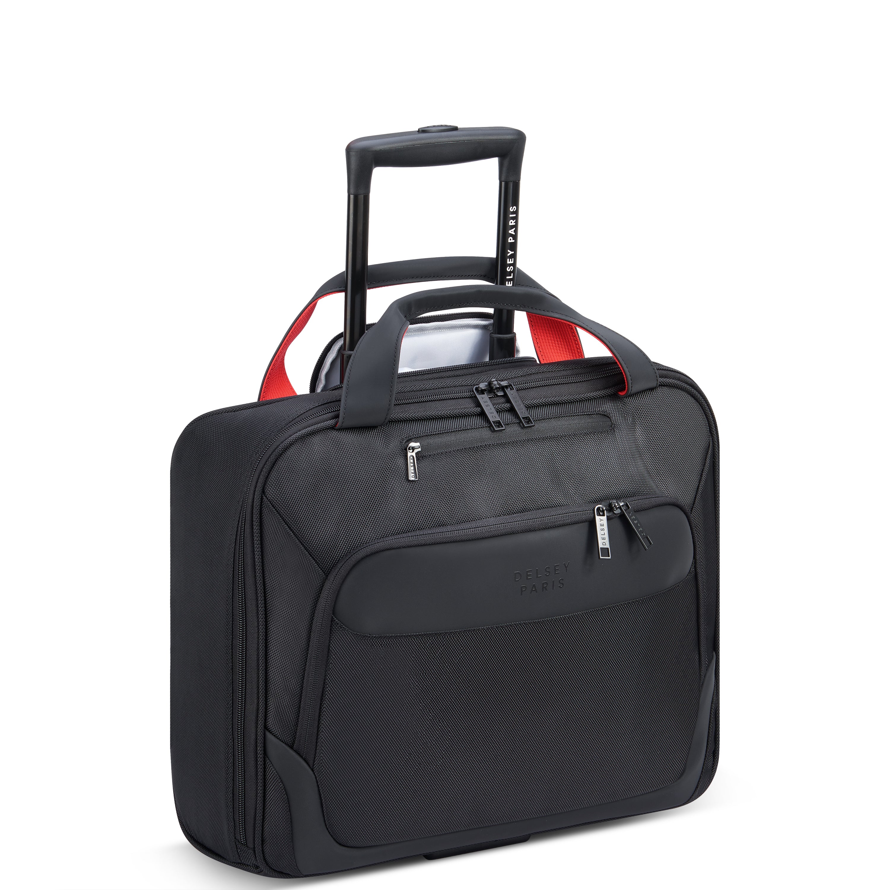 Delsey Paris Parvis Plus small overnighter business briefcase in black with laptop compartment