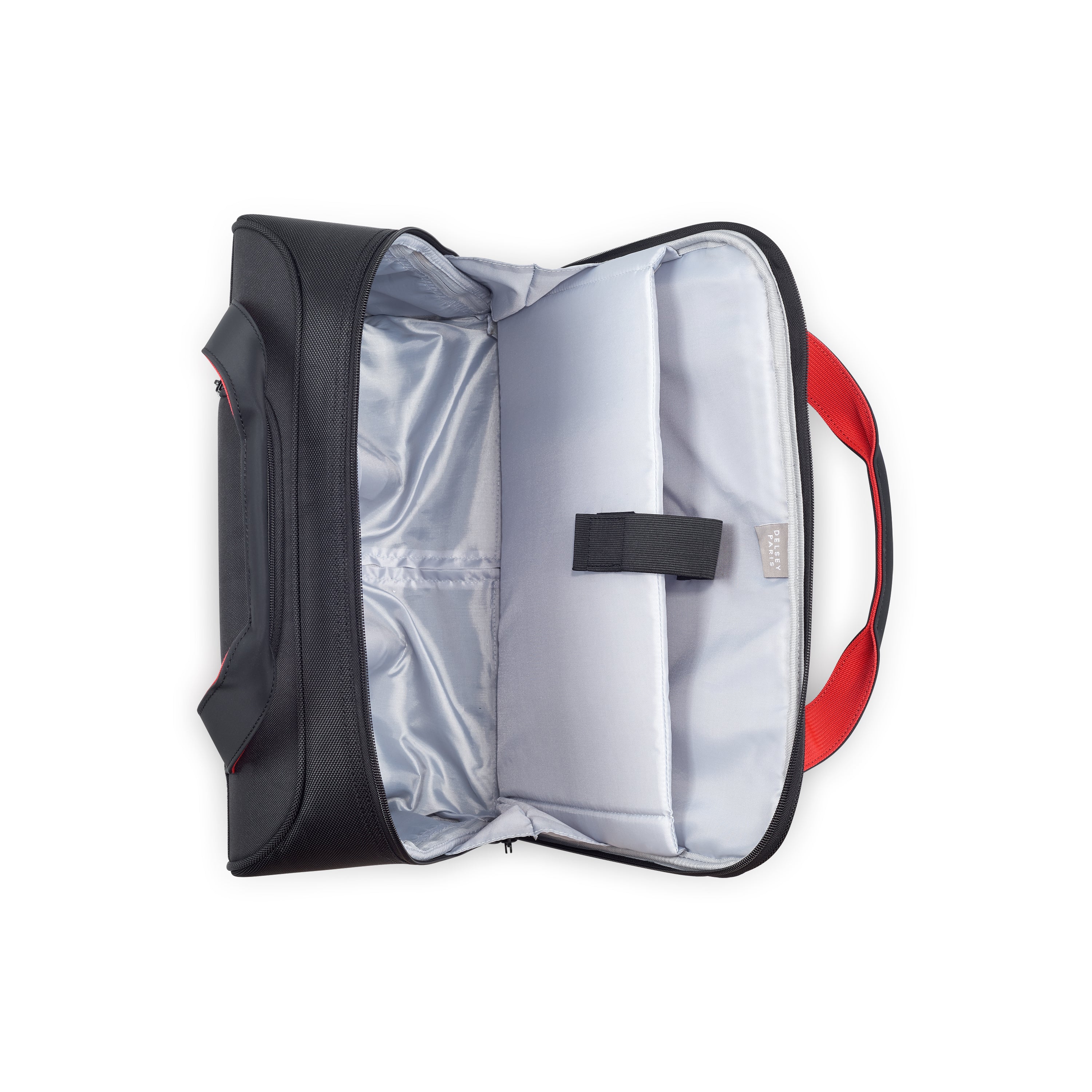 Delsey Paris Parvis Plus small overnighter business briefcase in black with laptop compartment