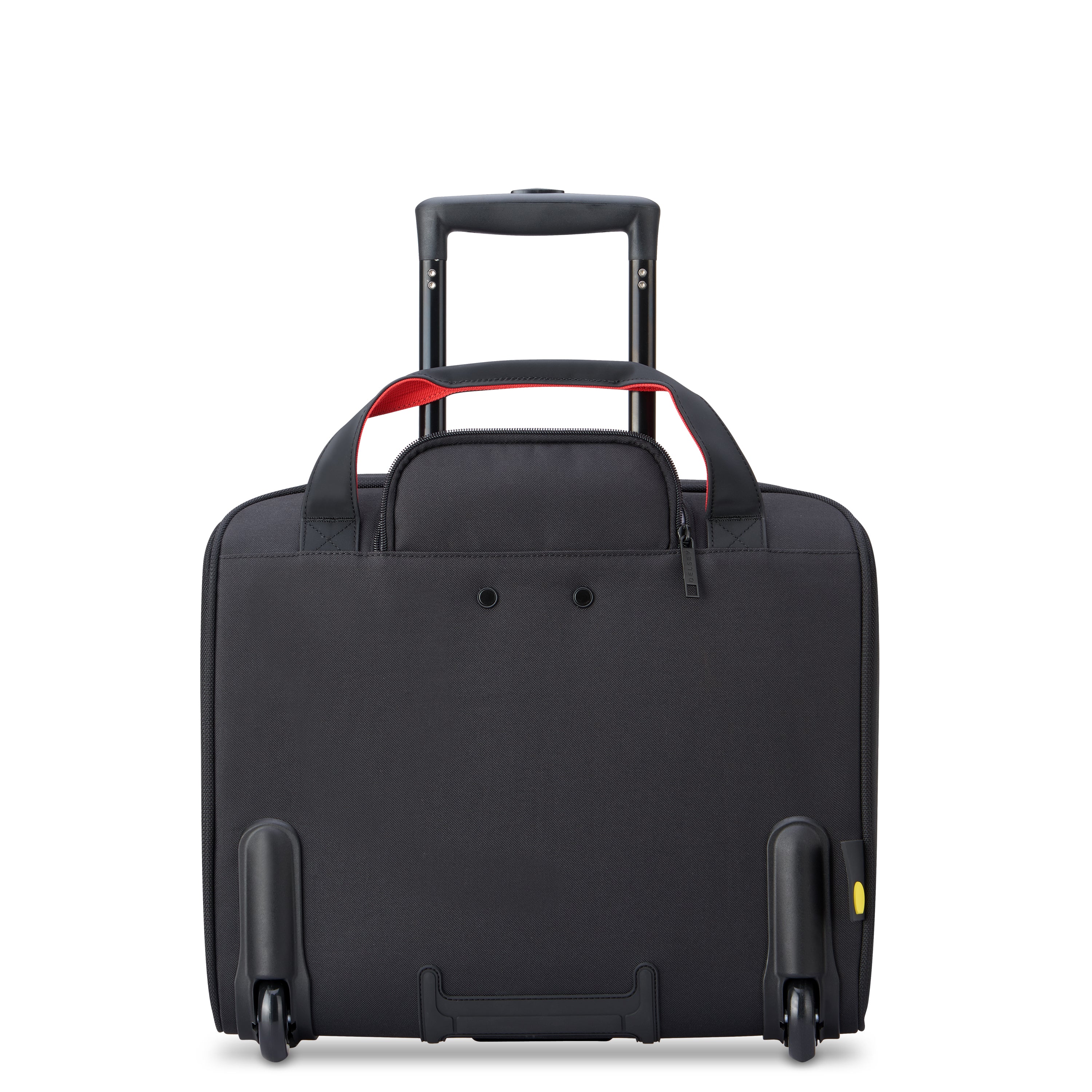 Delsey Paris Parvis Plus small overnighter business briefcase in black with laptop compartment-rear view