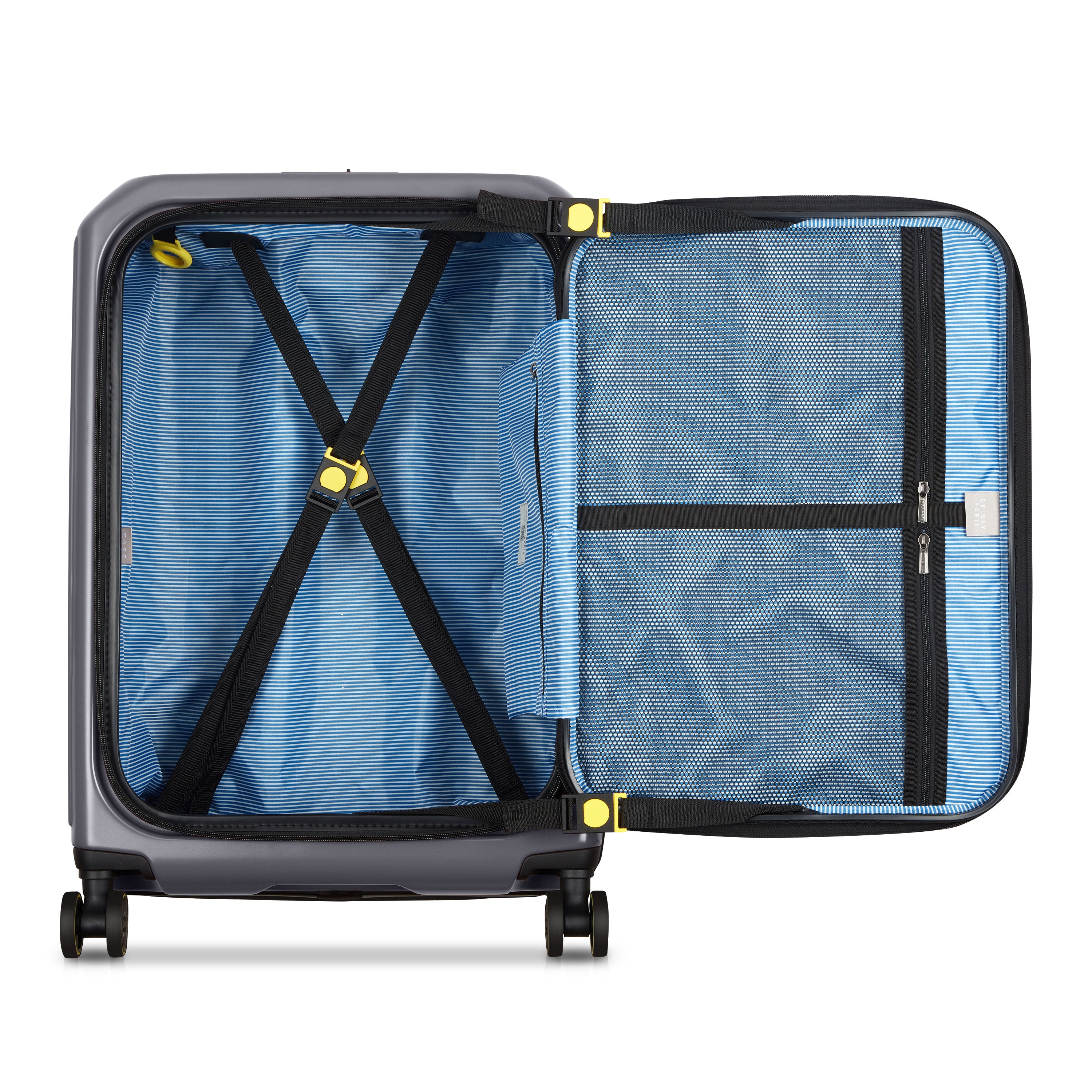 Delsey Paris Securitime Zip 66cm Expandable Check-in Suitcase in Anthracite-Interior in detail