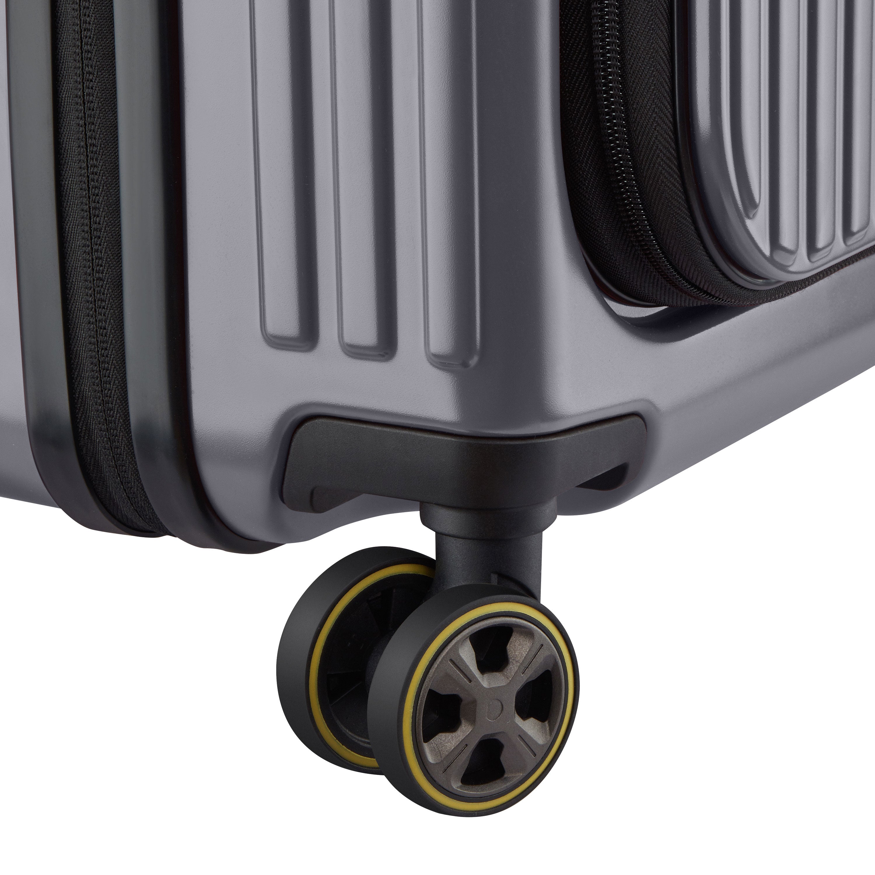 Delsey Paris Securitime Zip 66cm Expandable Check-in Suitcase in Anthracite-wheel in detail