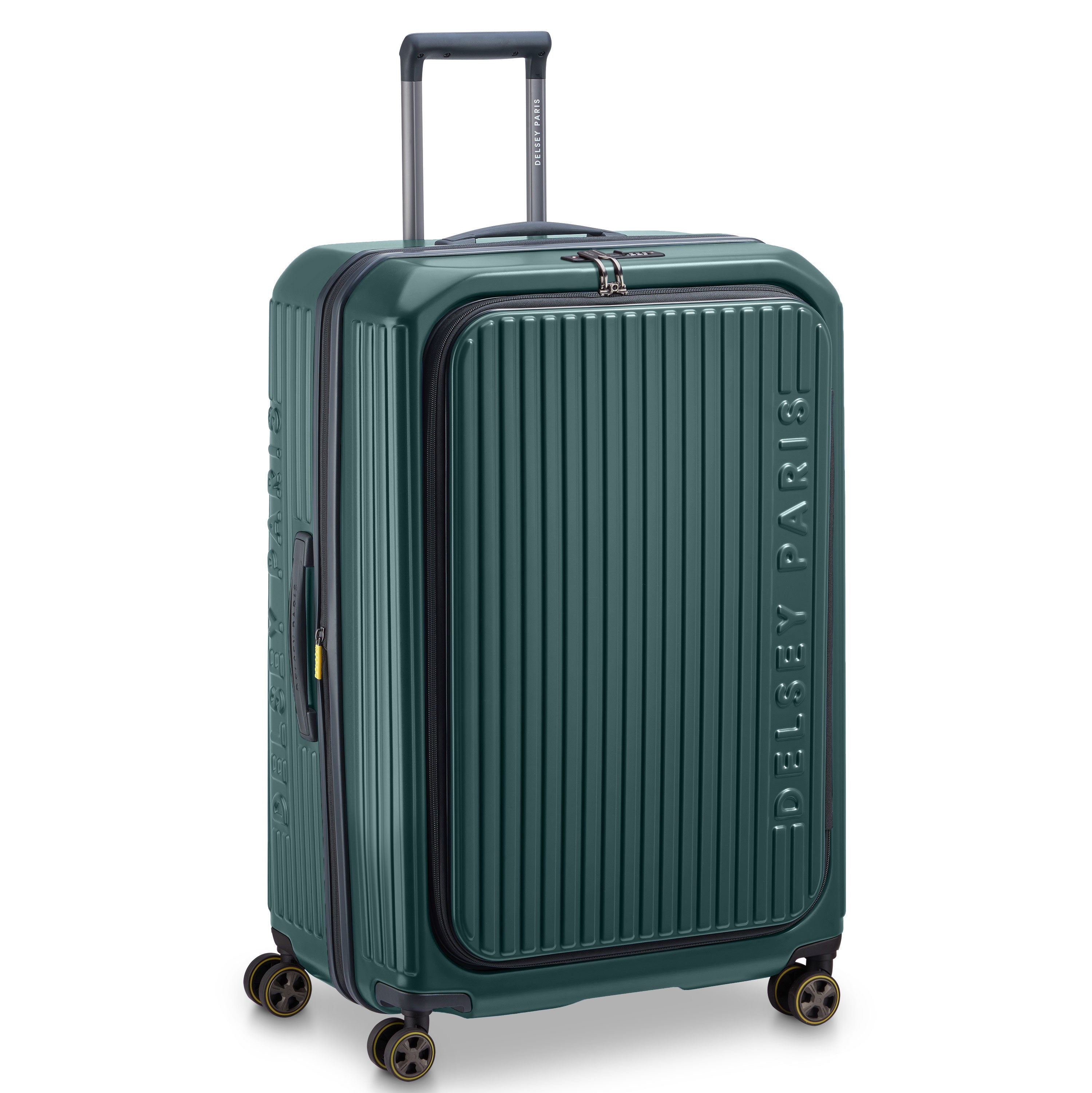 Delsey Paris Securitime Zip 77cm Expandable Check-in Suitcase in Deep Green