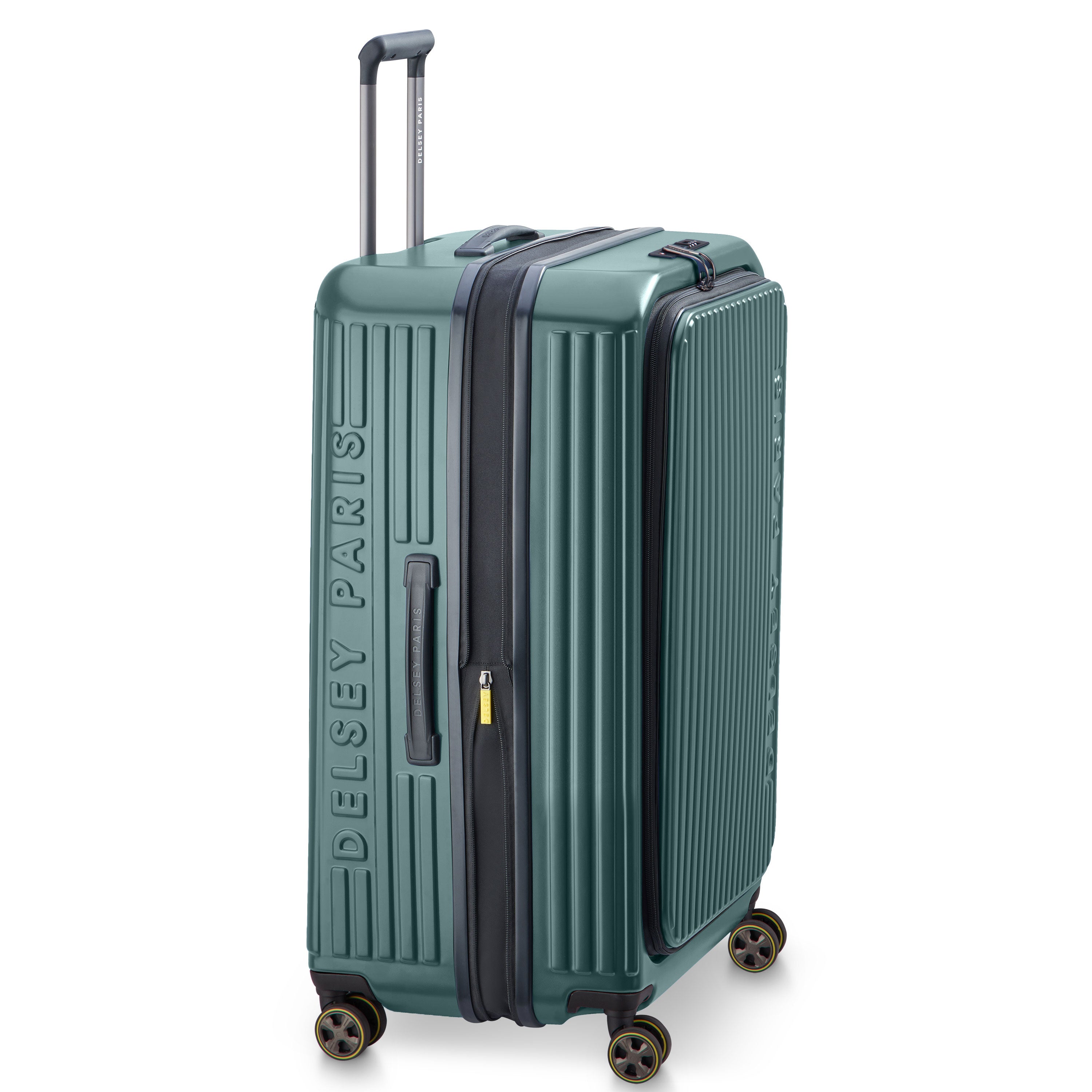 Delsey Paris Securitime Zip 77cm Expandable Check-in Suitcase in Deep Green