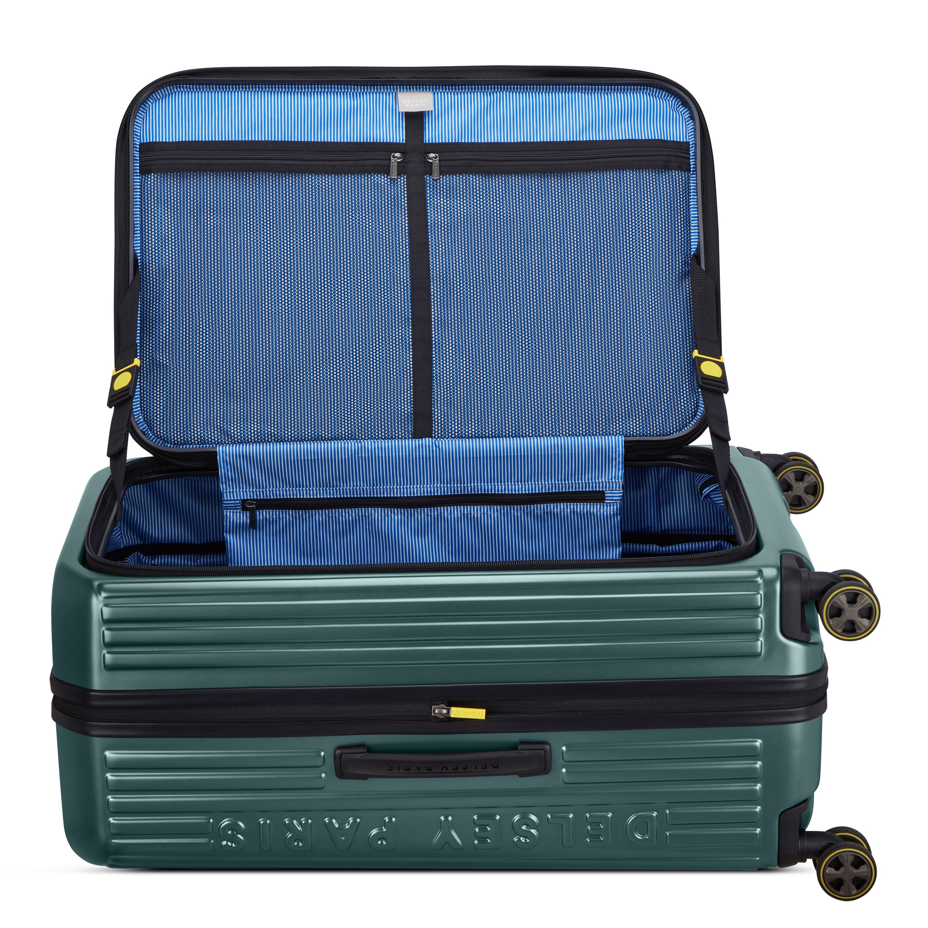 Delsey Paris Securitime Zip 77cm Expandable Check-in Suitcase in Deep Green