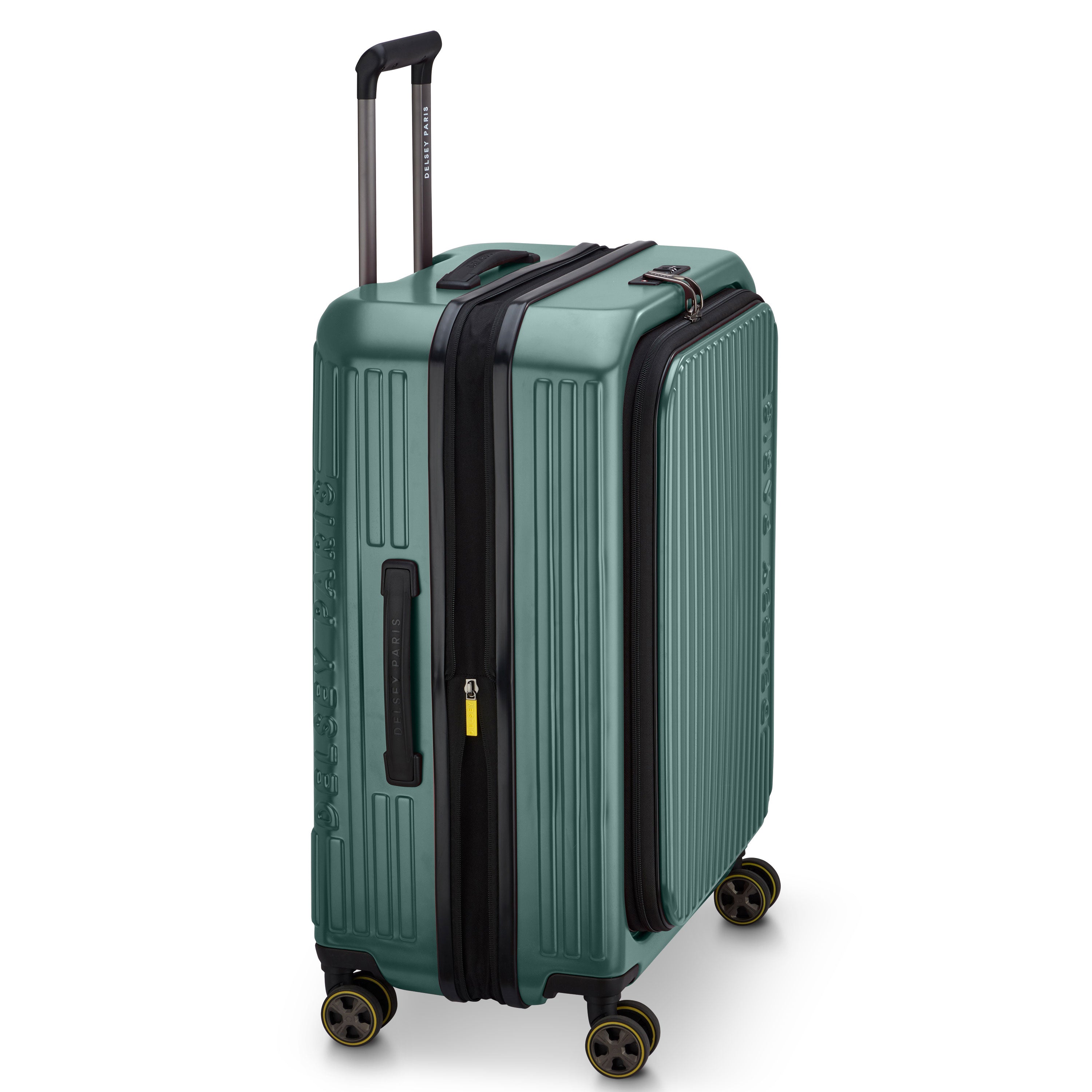 Delsey Paris Securitime Zip 66cm Expandable Check-in Suitcase in Deep Green