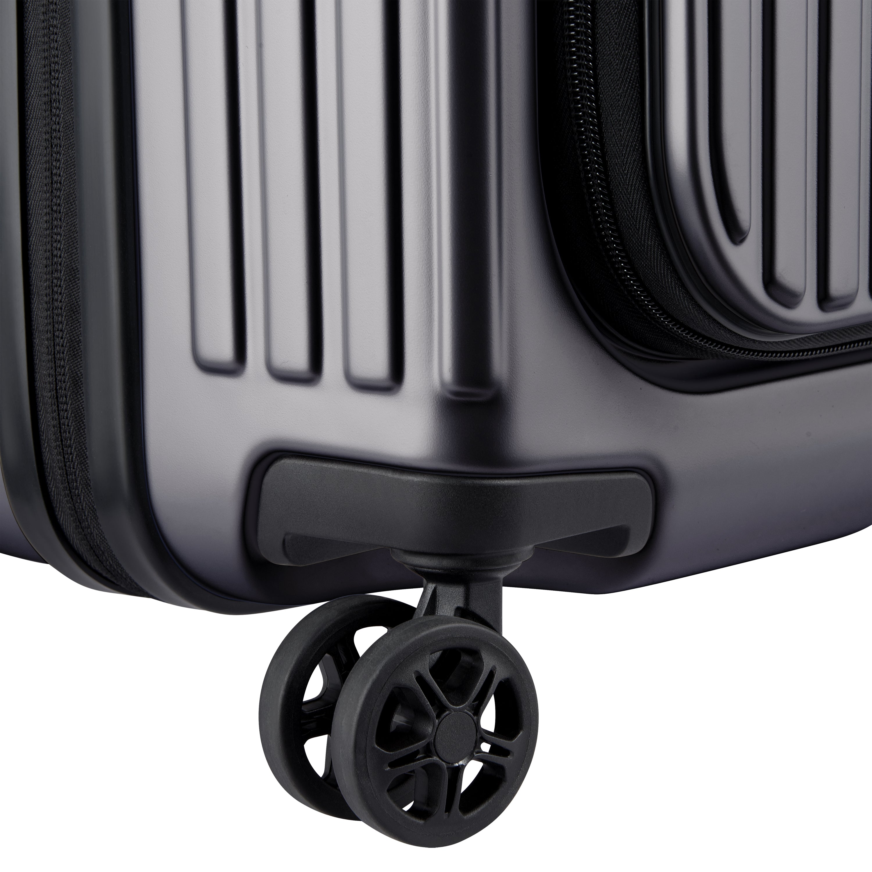 Delsey Paris Securitime Zip 77cm Expandable Check-in Suitcase in Anthracite- Wheel in detail
