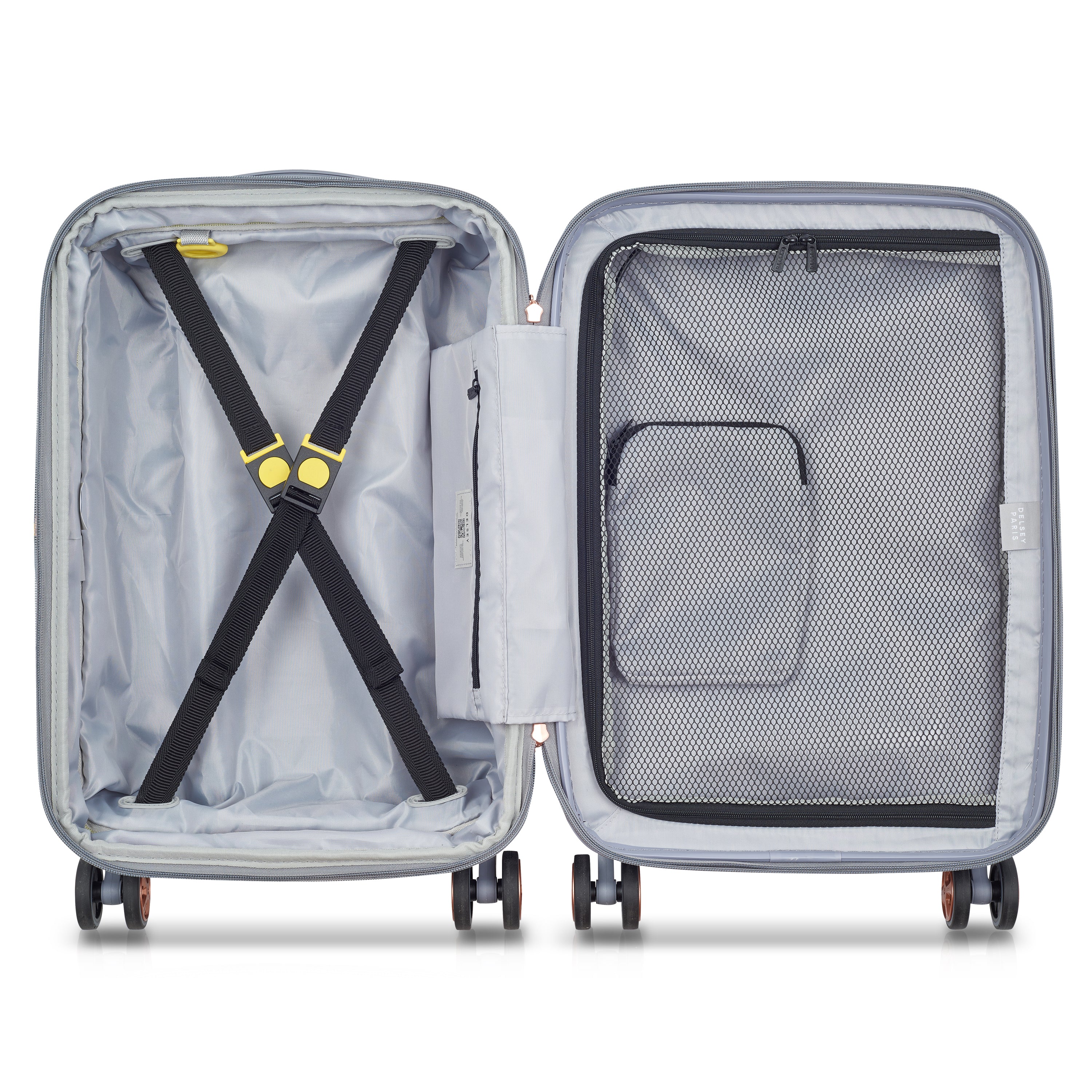 Delsey Paris Shadow 5.0 55cm Expandable Front-Opening Cabin Suitcase in Platinum-Interior in detail
