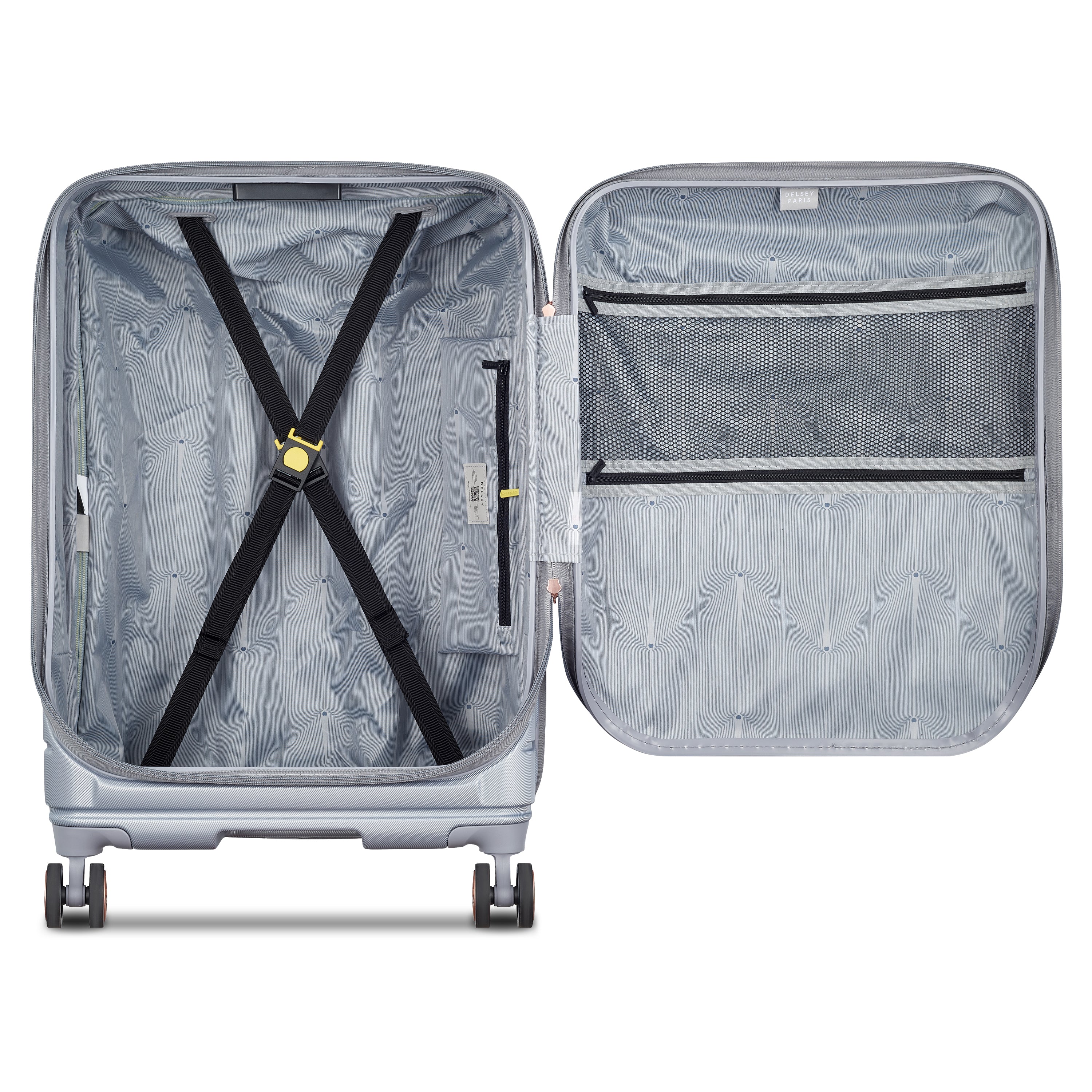 Delsey Paris Shadow 5.0 66cm Expandable Front-Opening Check-in Suitcase in Platinum