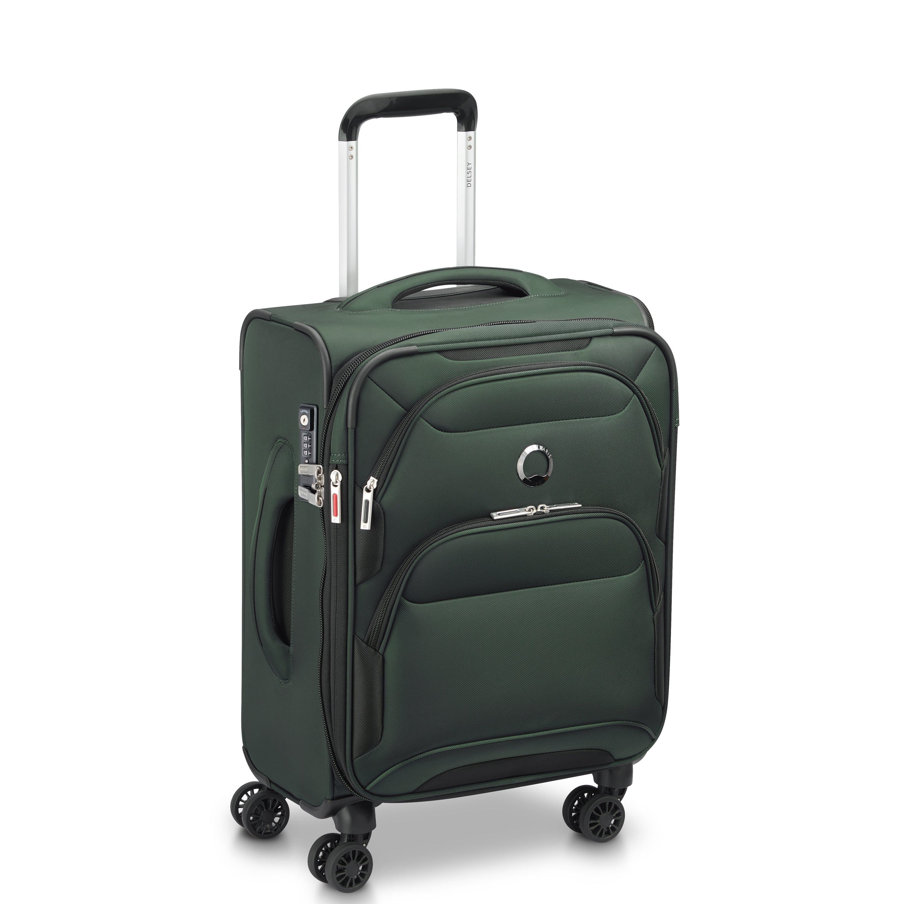 Delsey Paris Sky Max 2.0 55cm Cabin Expandable Carry-On Suitcase in Green
