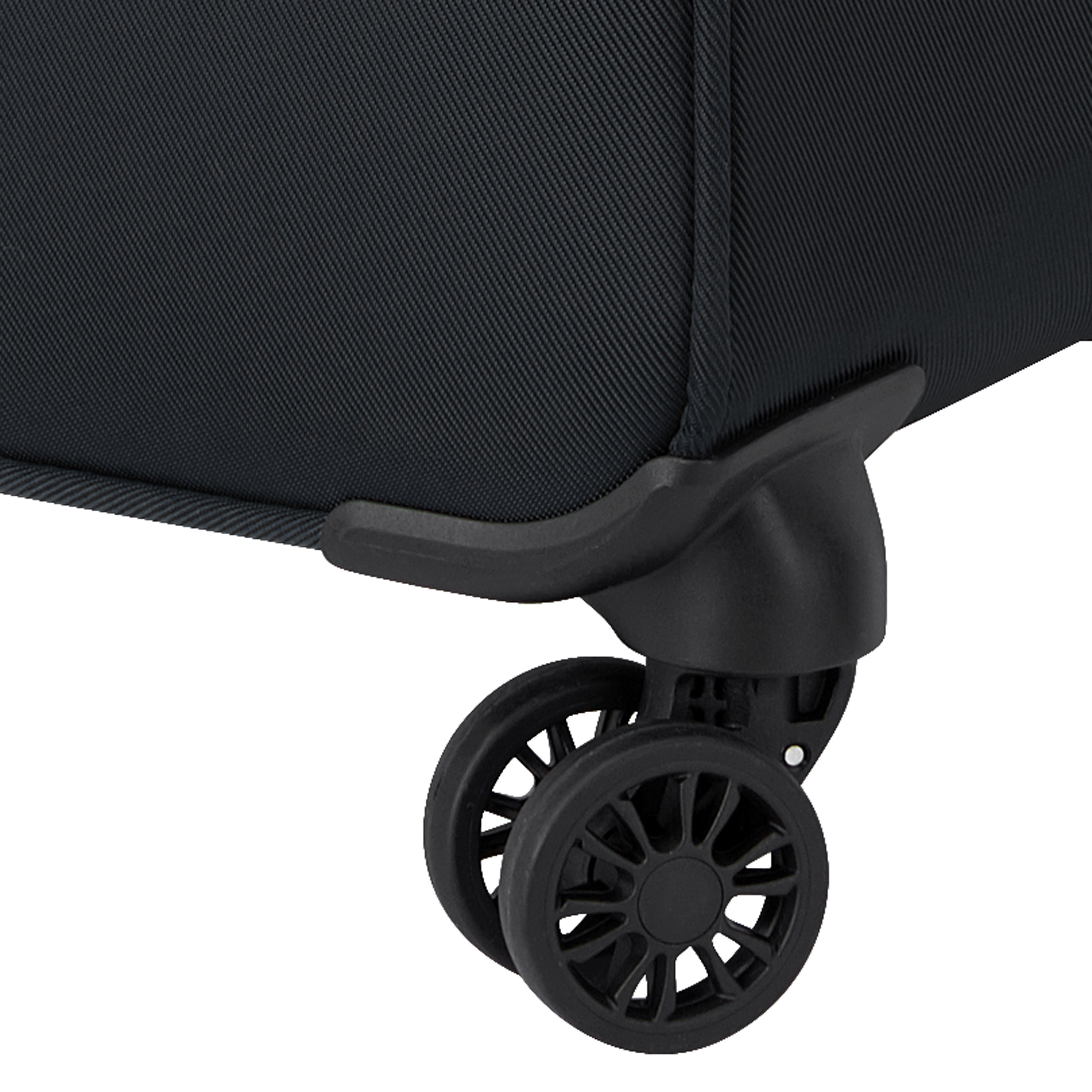 Delsey Paris Sky Max 2.0 55cm Cabin Expandable Carry-On Suitcase in Black-wheel in detail