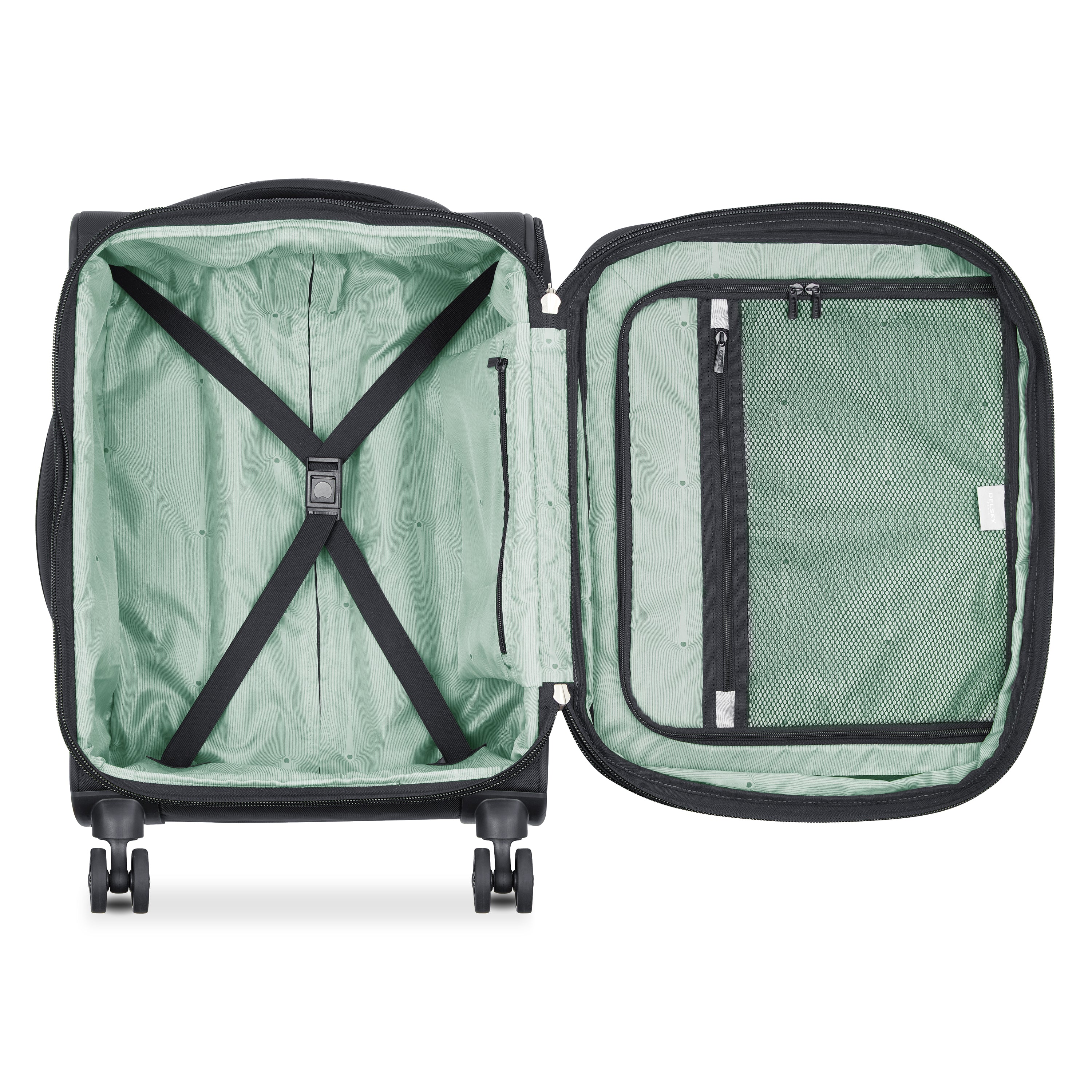 Delsey Paris Sky Max 2.0 55cm Cabin Expandable Carry-On Suitcase in Black-interior