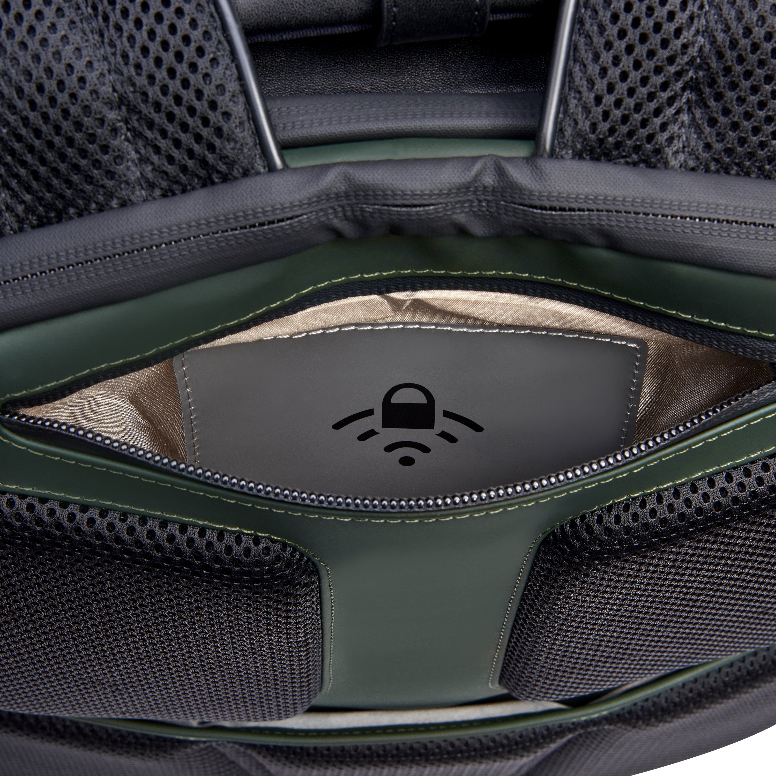 Peugeot Voyages 46cm Travel Laptop Backpack in Army-interior