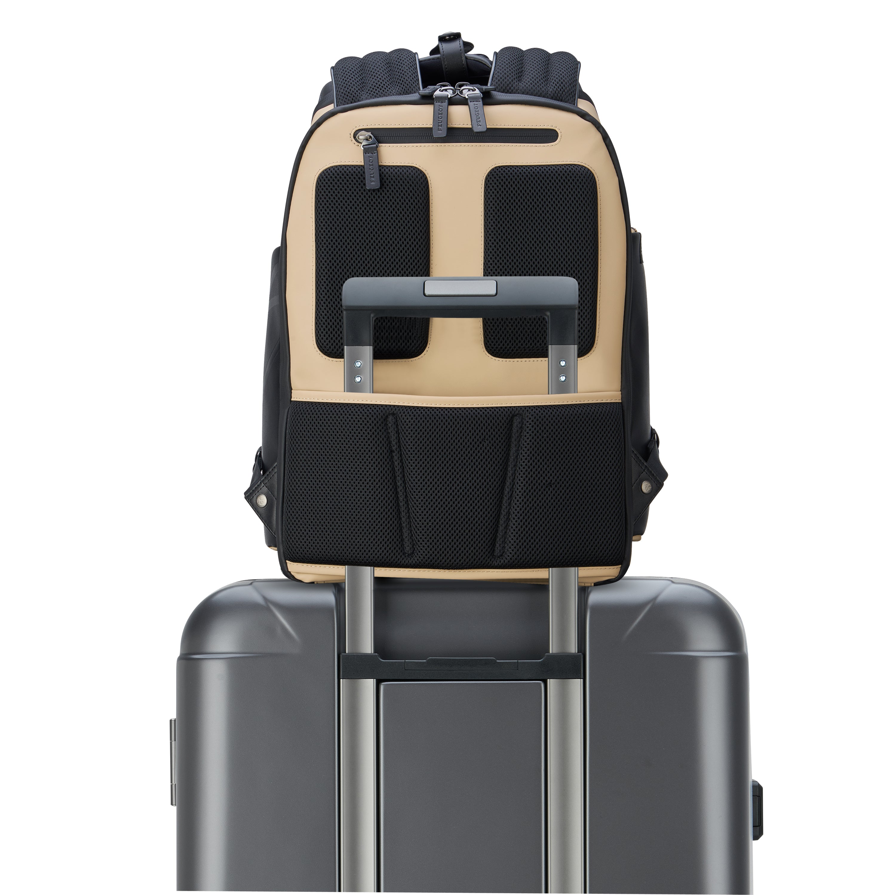 Peugeot Voyages 46cm Travel Laptop Backpack in Beige