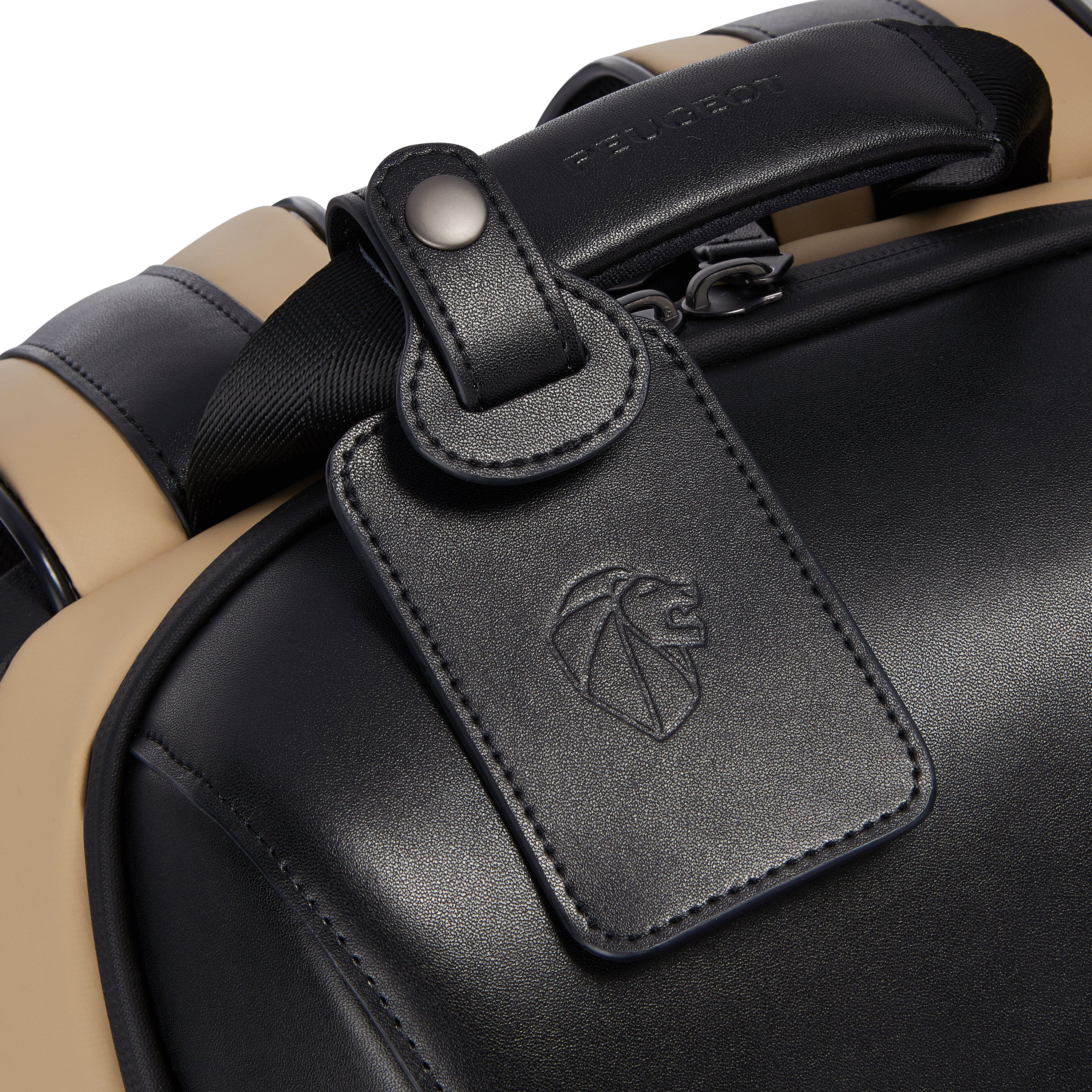 Peugeot Voyages 46cm Travel Laptop Backpack in Beige-close up